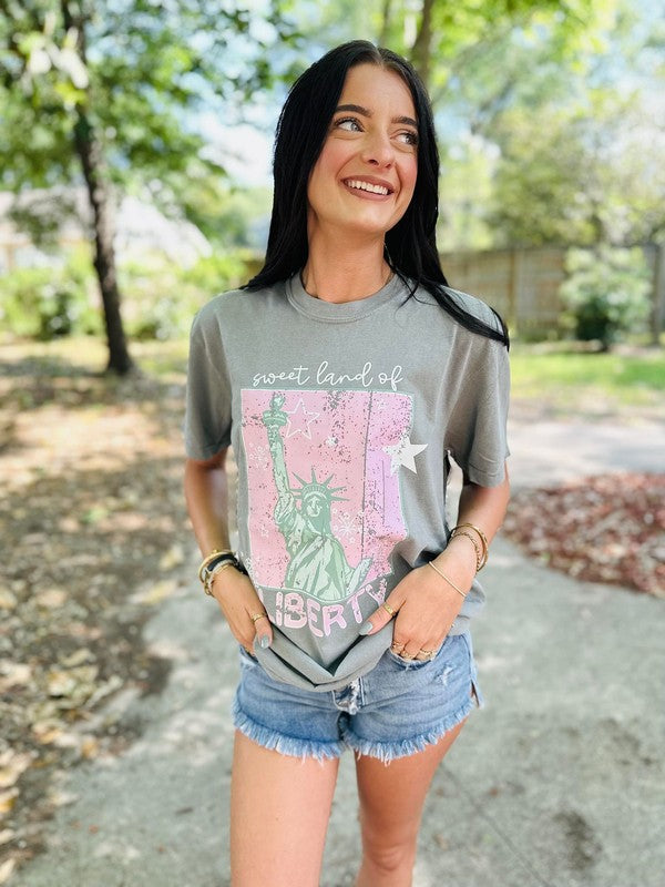 Sweet Land Of Liberty Pink Tee