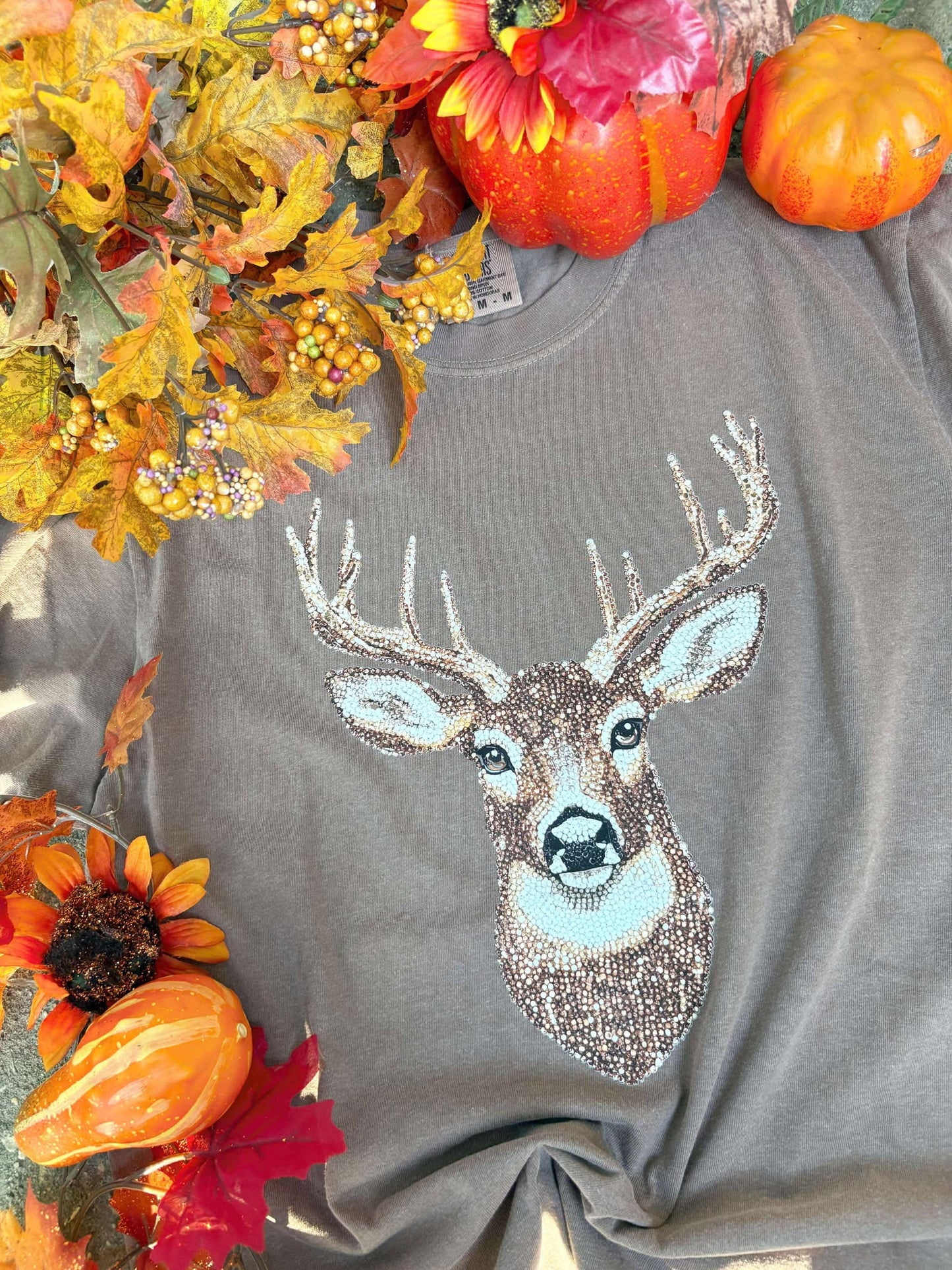 Faux Rhinestone Deer Graphic Tee