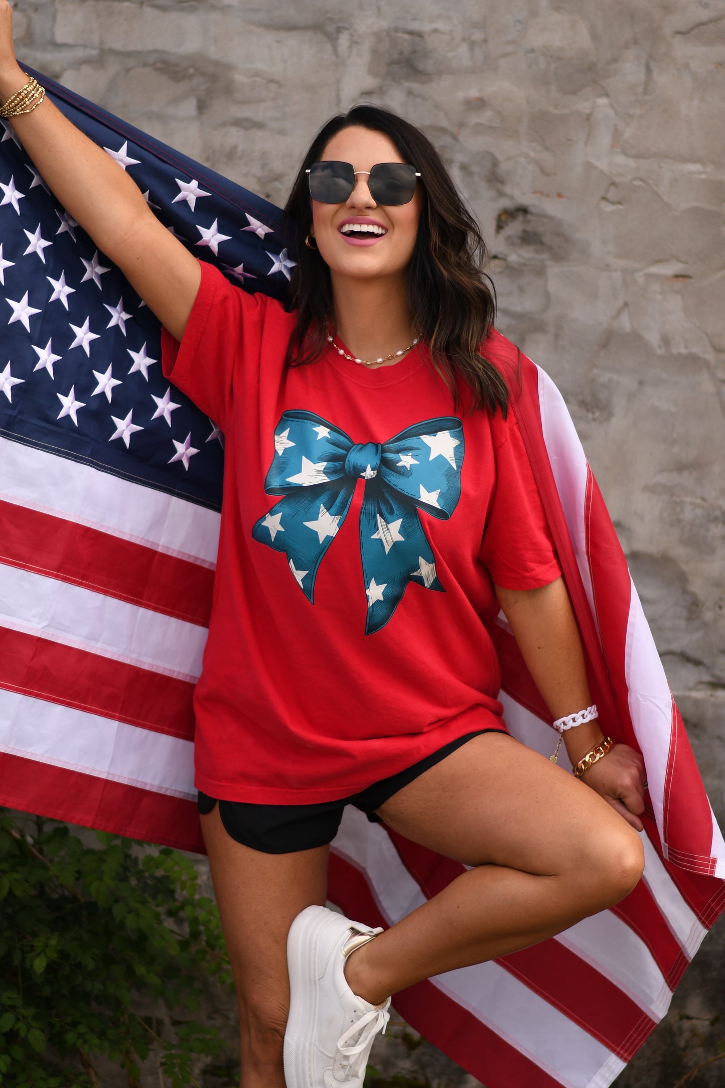 Blue Star Bow Tee