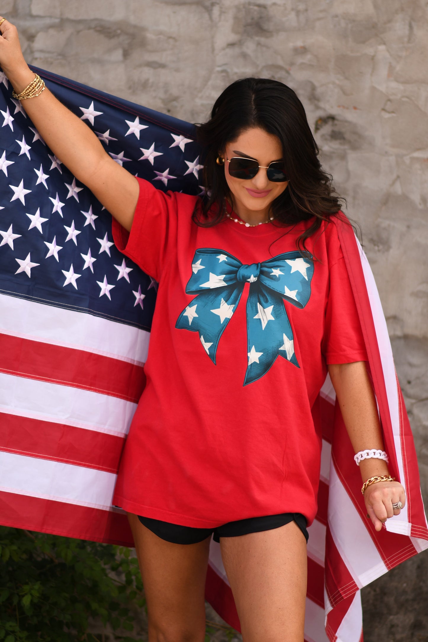 Blue Star Bow Tee