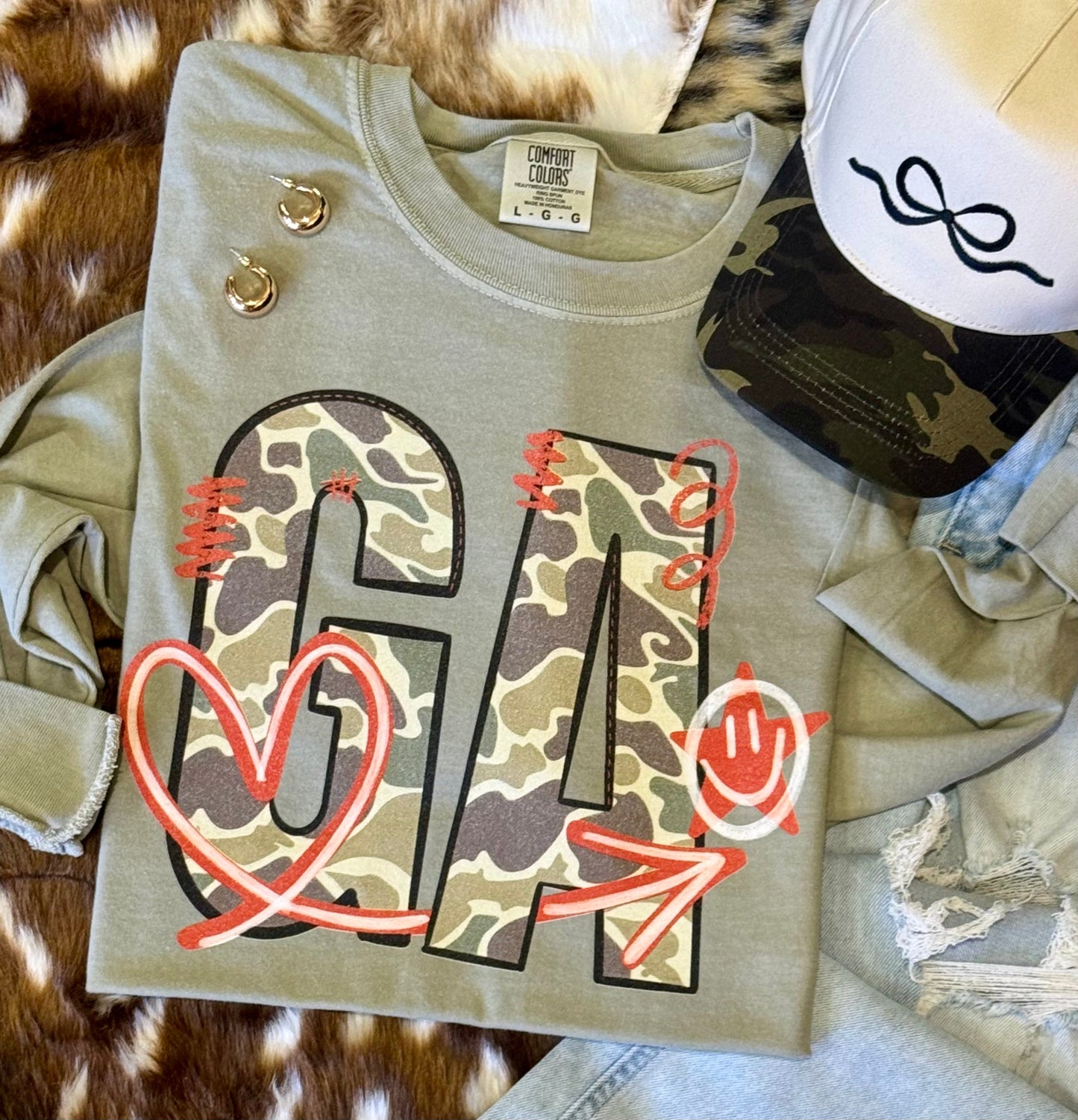 State Camo Doodle State Tee/Long Sleeve