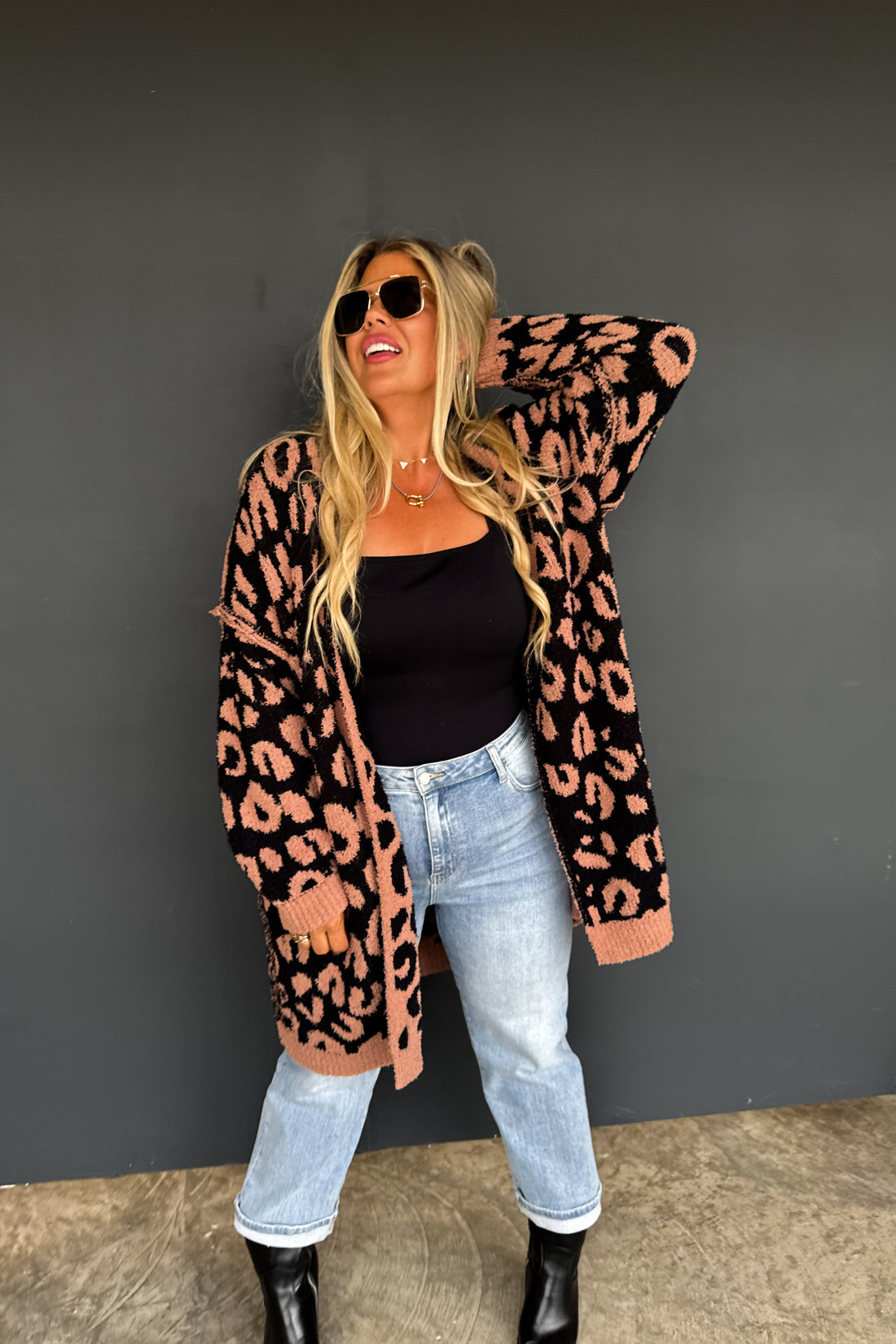 PREORDER- CHEETAH CLOUD CARDIGAN {REVERSIBLE}