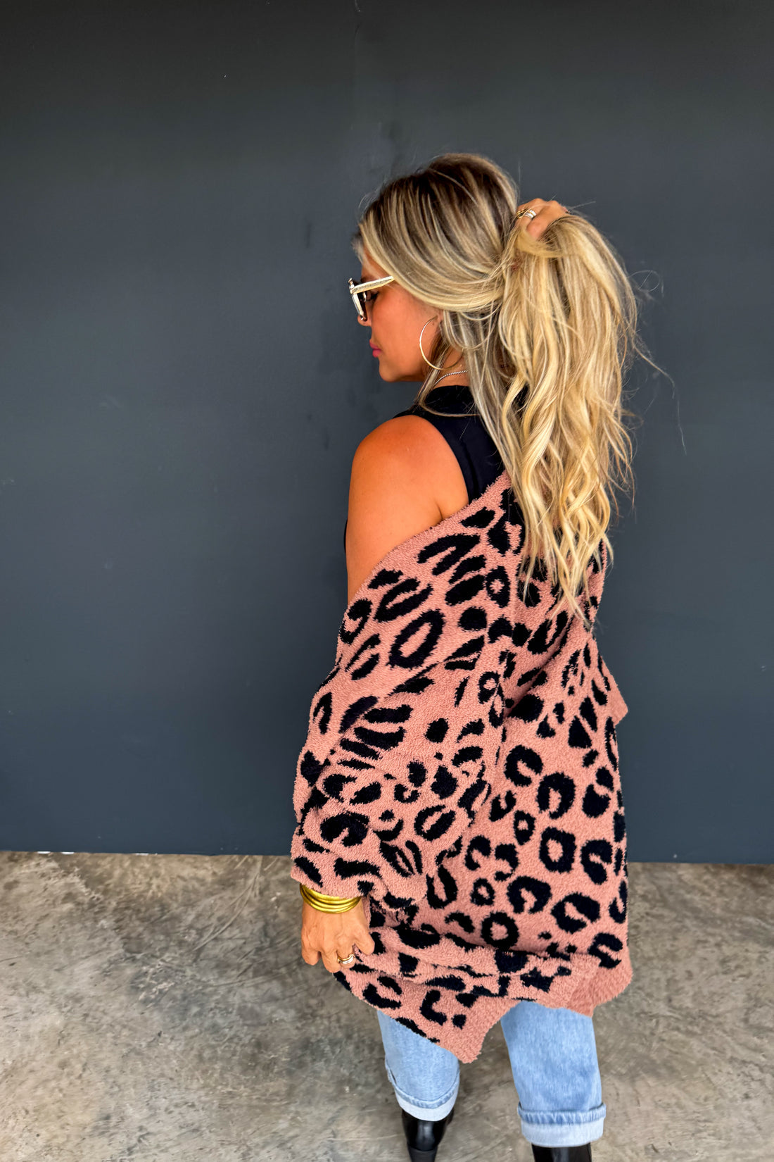 PREORDER- CHEETAH CLOUD CARDIGAN {REVERSIBLE}