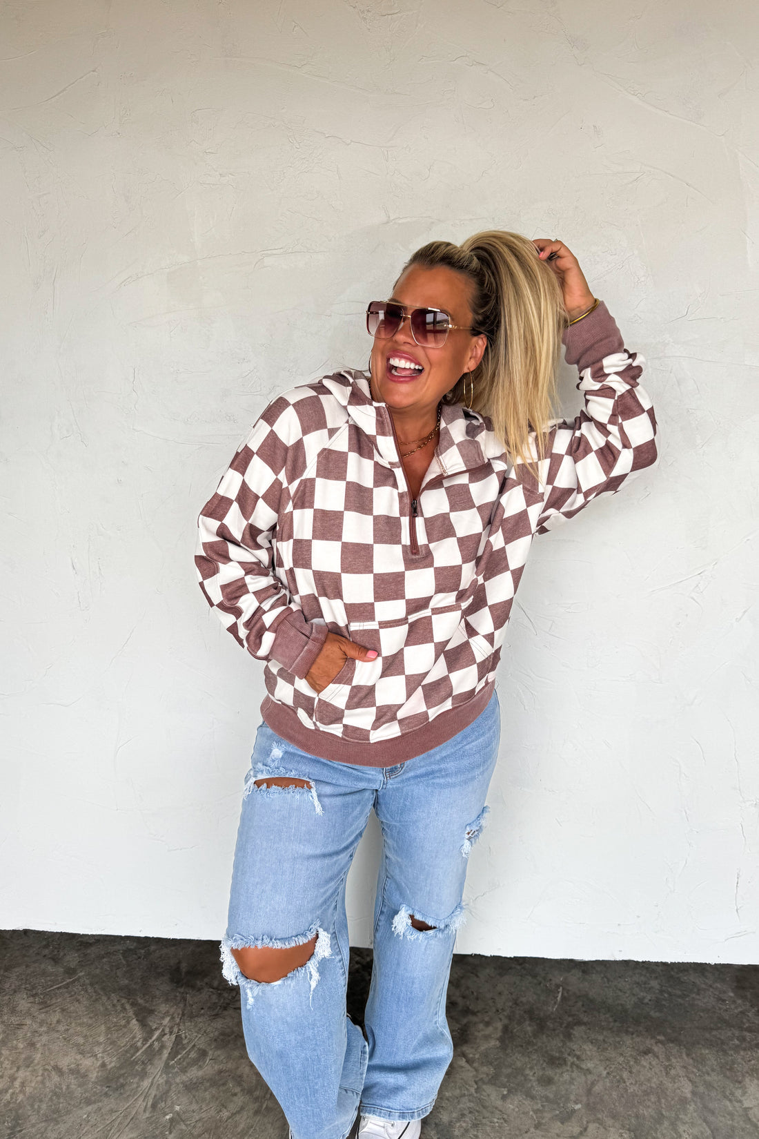 PREORDER- CAMO & CHECKER EASY DOES IT PULLOVER