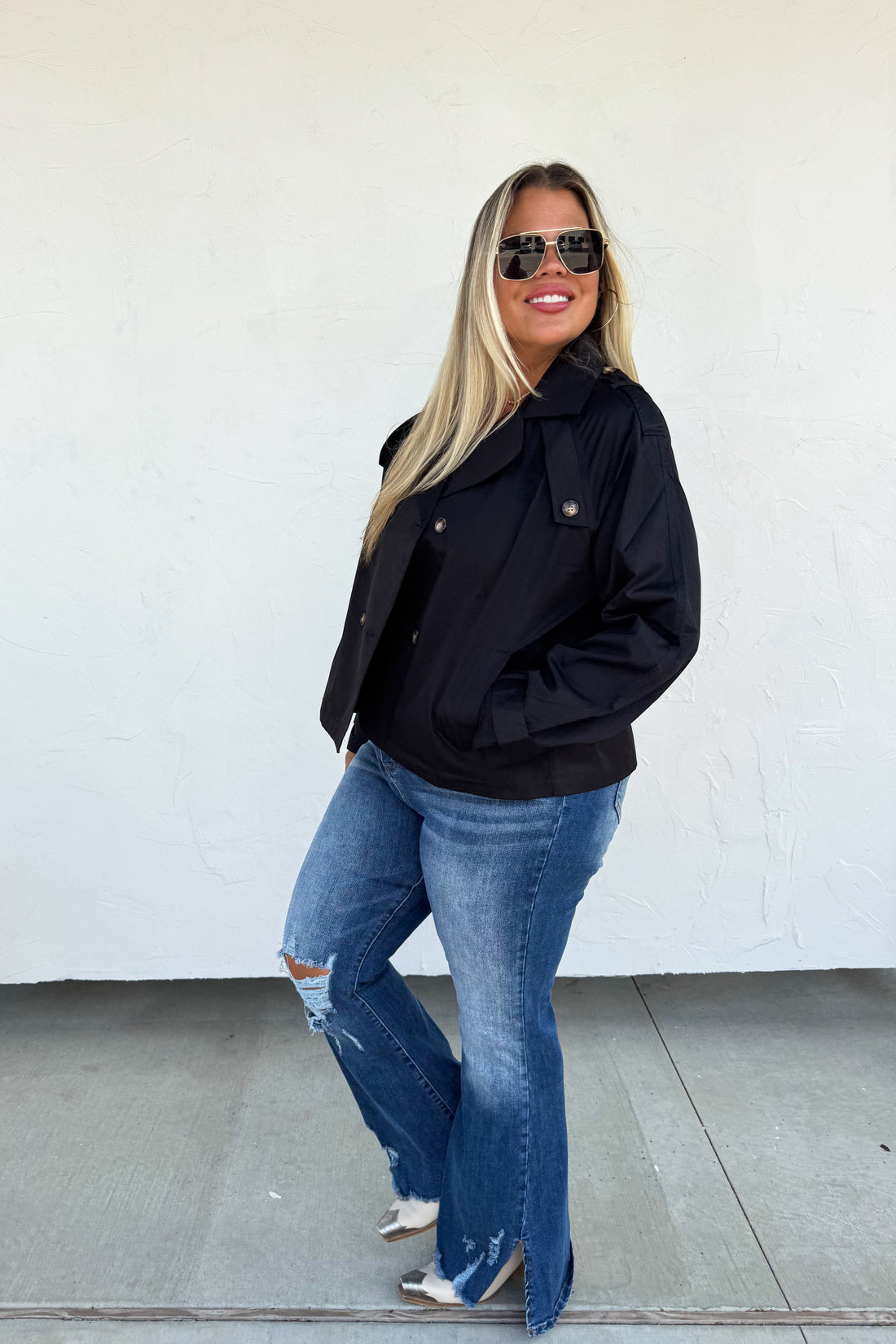 PREORDER- ROSSI CROP TRENCH COAT