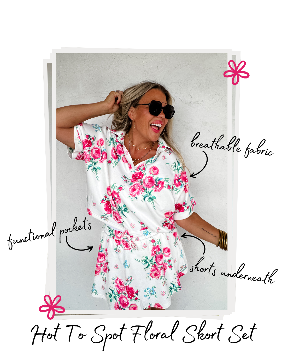 HOT TO SPOT FLORAL SKORT SET