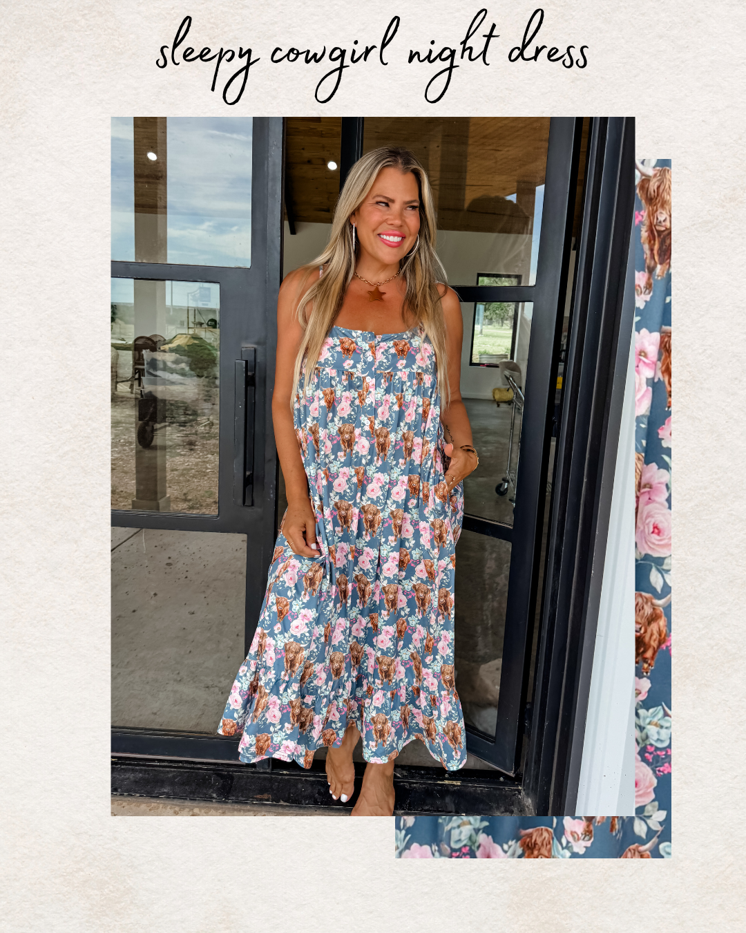PREORDER- SLEEPY COWGIRL NIGHT DRESS