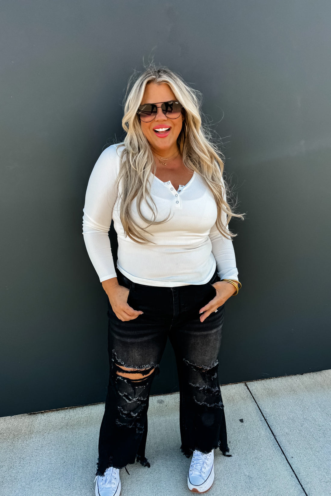 PREORDER- FALL BROOKLYN SNAP HENLEY TOP