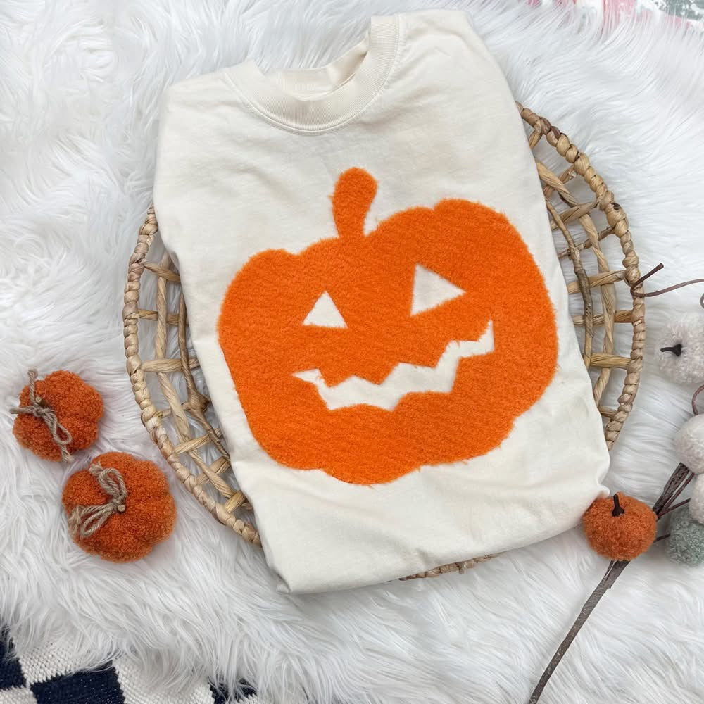 Orange Jack-o-lantern Fluffy Tee