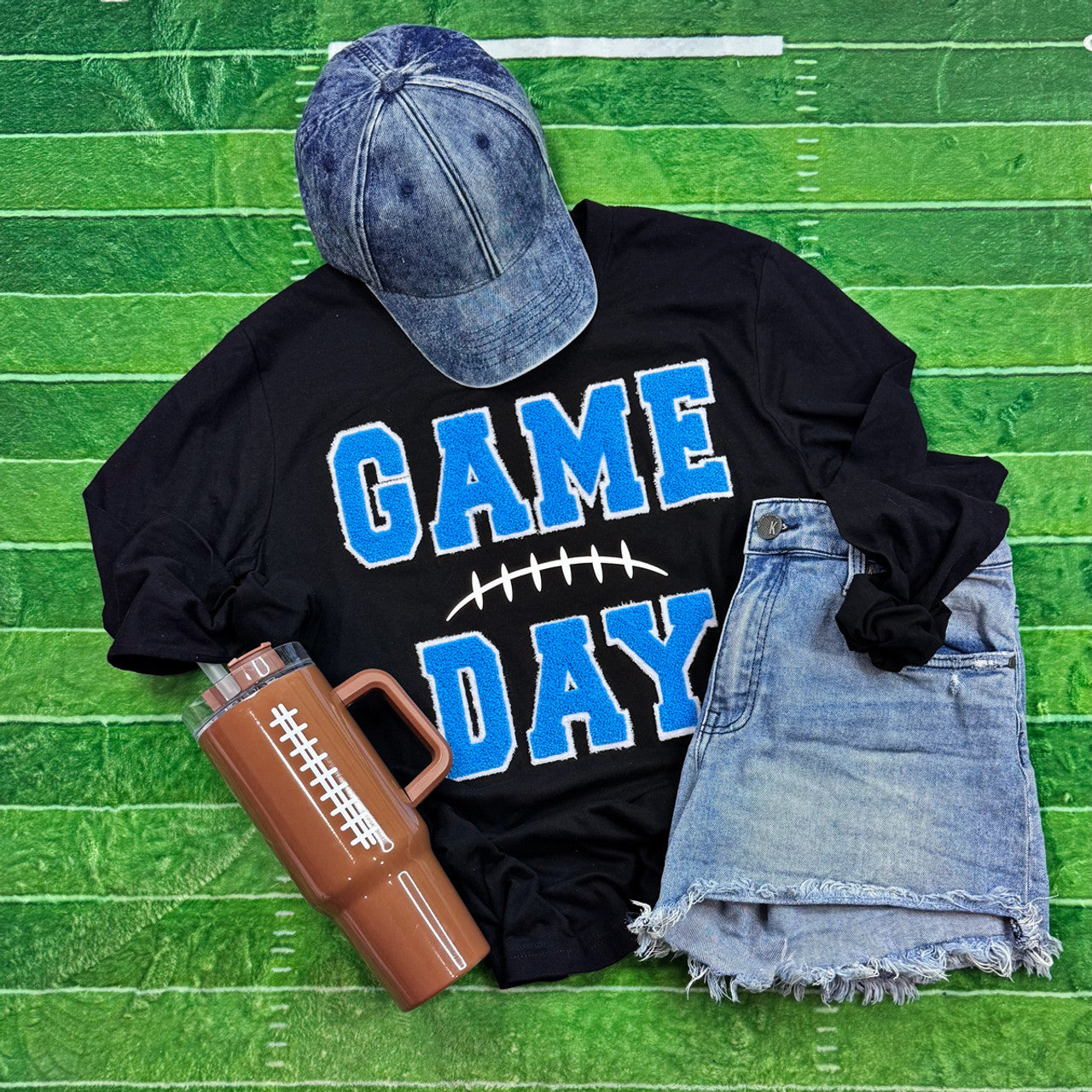Light Blue Game Day with Silicon Laces Sweatshirt