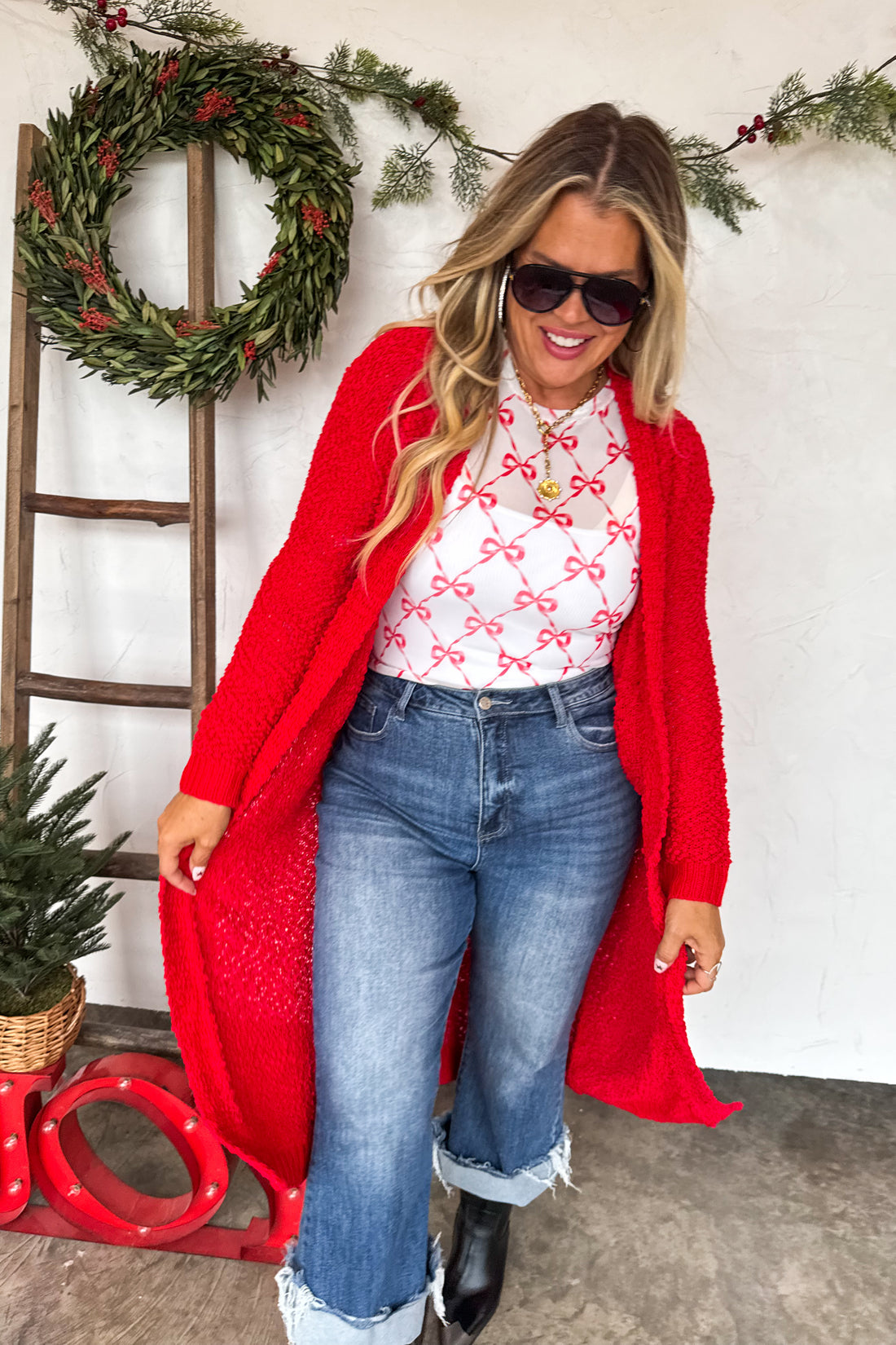 PREORDER- POPPY KNIT POPCORN CARDIGAN