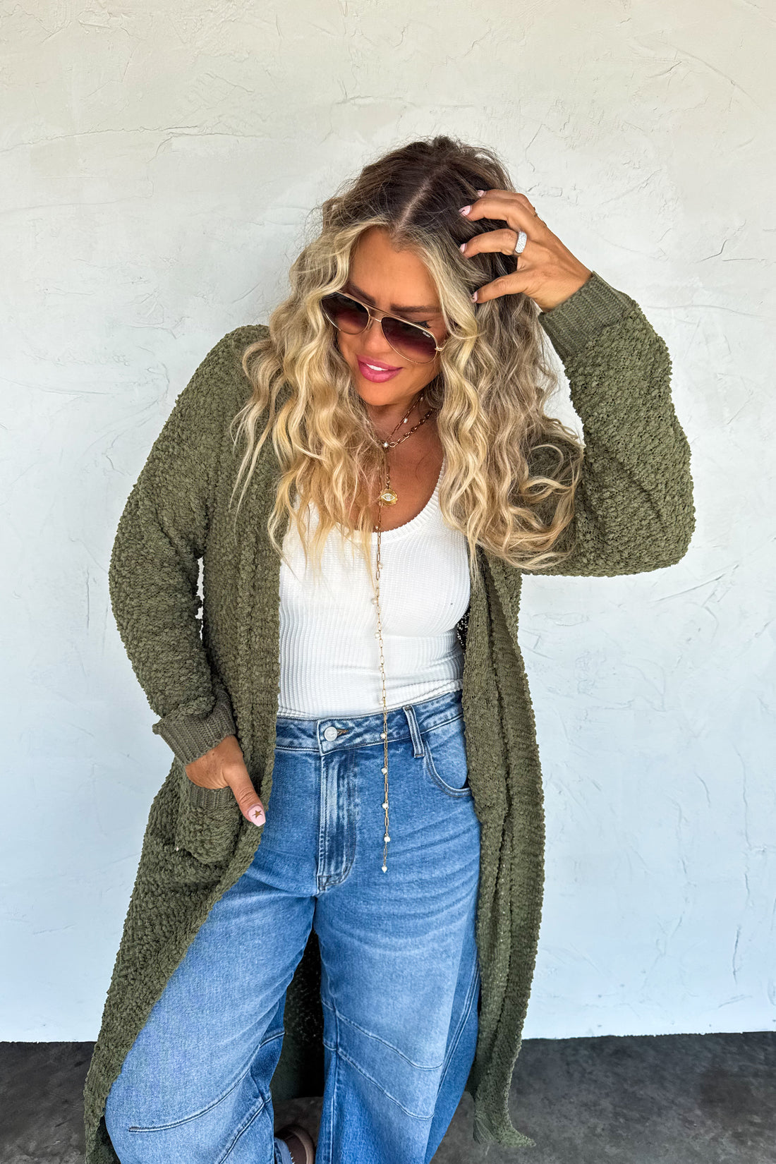 PREORDER- POPPY KNIT POPCORN CARDIGAN