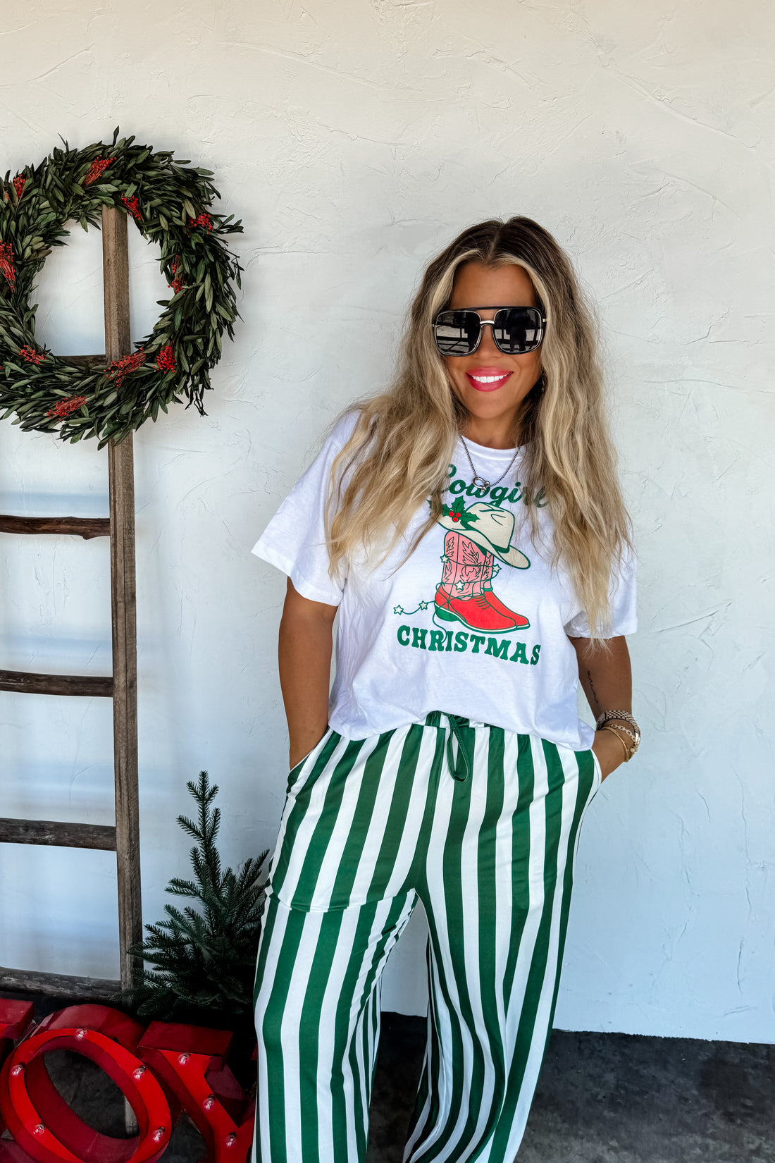 PREORDER- CHRISTMAS VERTICAL VIBES STRIPE PANTS