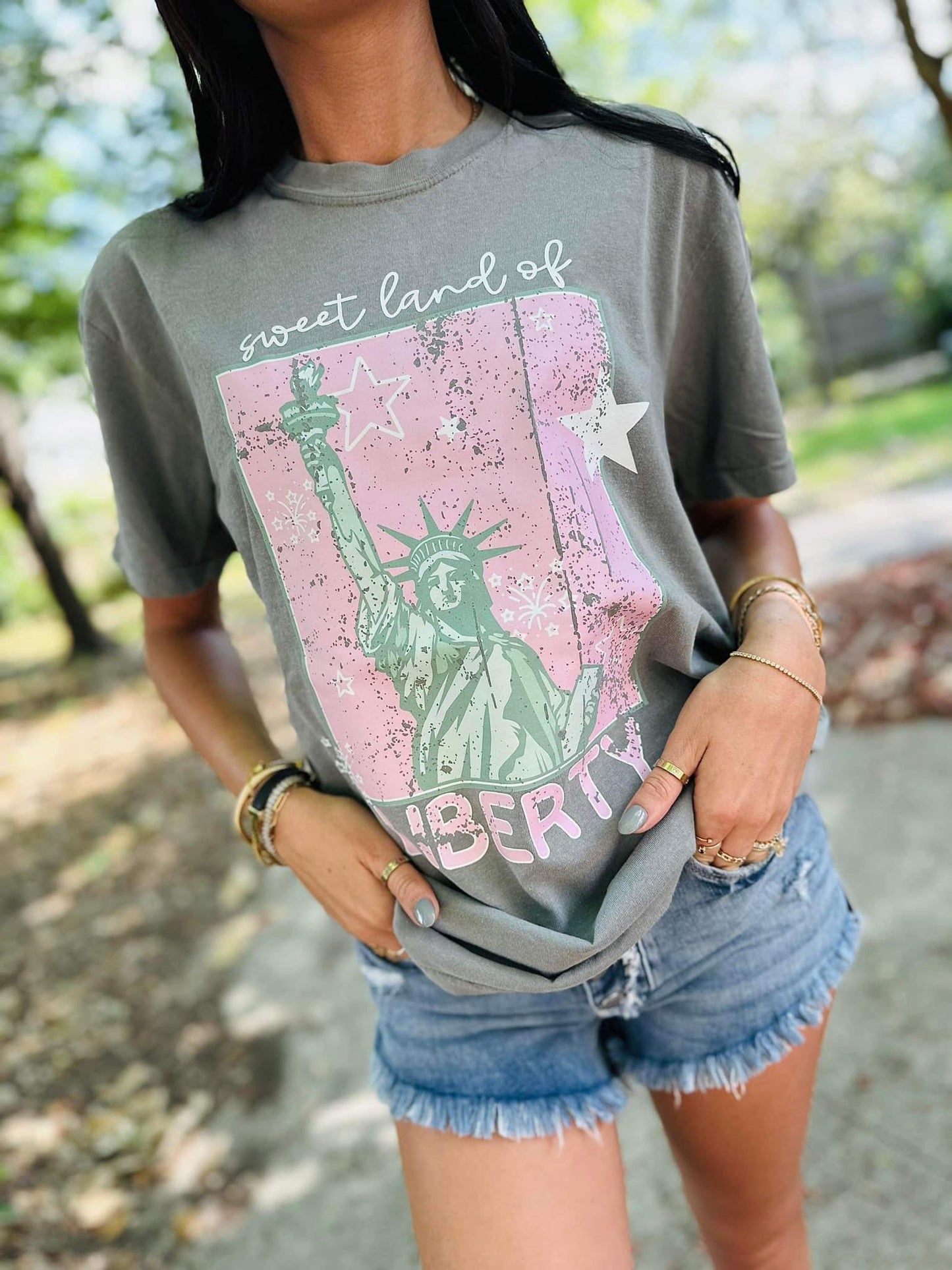 Sweet Land Of Liberty Pink Tee