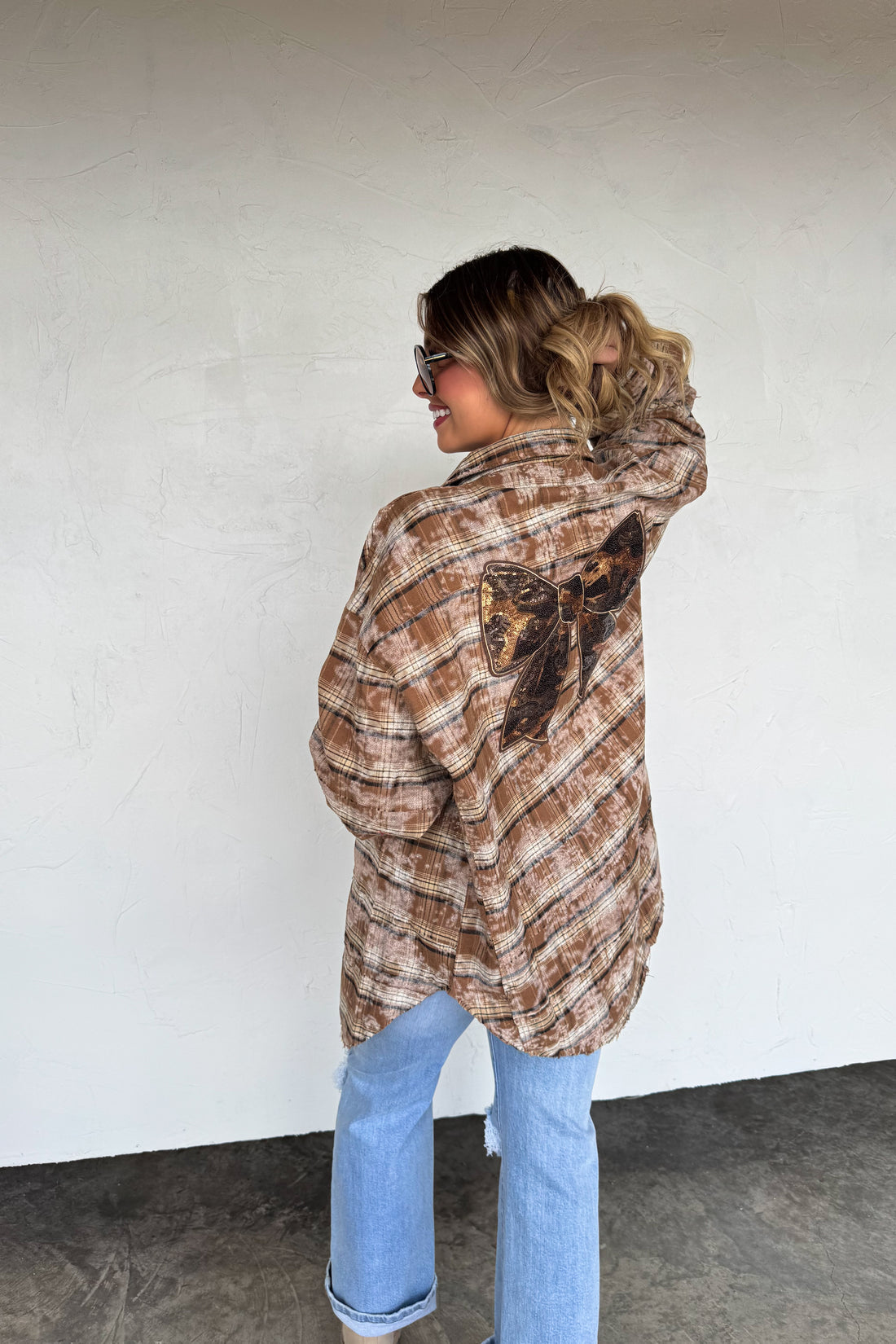 PREORDER- JUNIPER BLEACHED PLAID TOP
