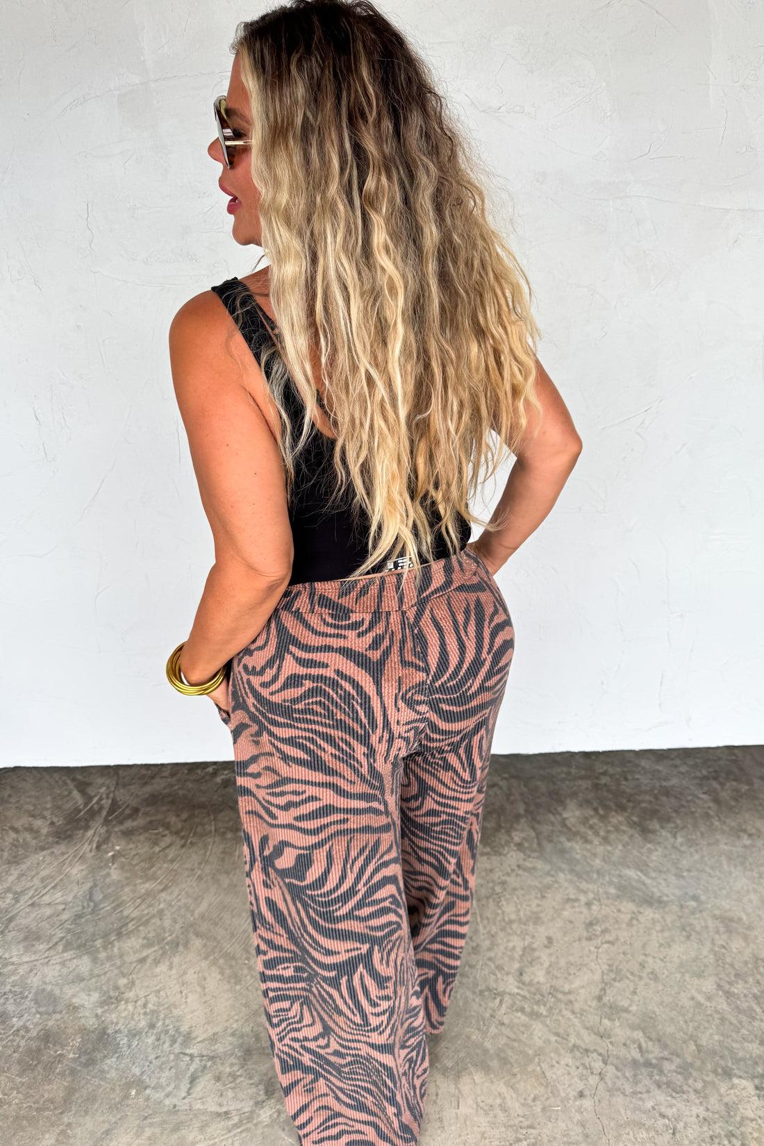 PREORDER- ZEBRA HADDIE WIDE LEG PANTS