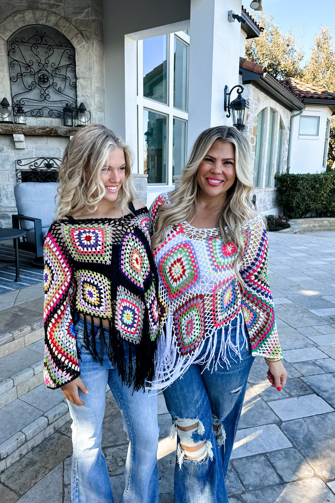 PREORDER- BOHO CROCHET KNIT TOPS (5 Colors)