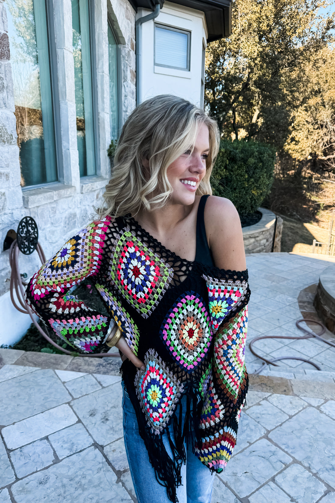 PREORDER- BOHO CROCHET KNIT TOPS (5 Colors)