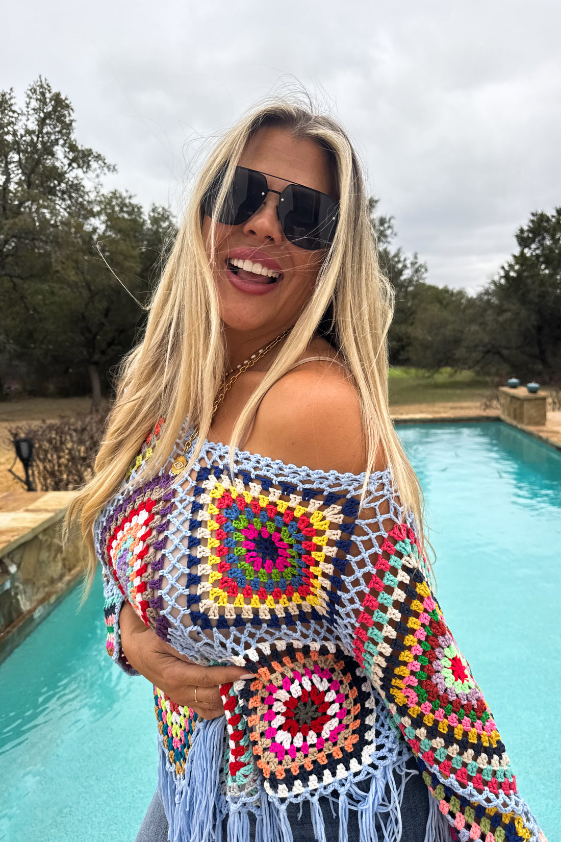 PREORDER- BOHO CROCHET KNIT TOPS (5 Colors)