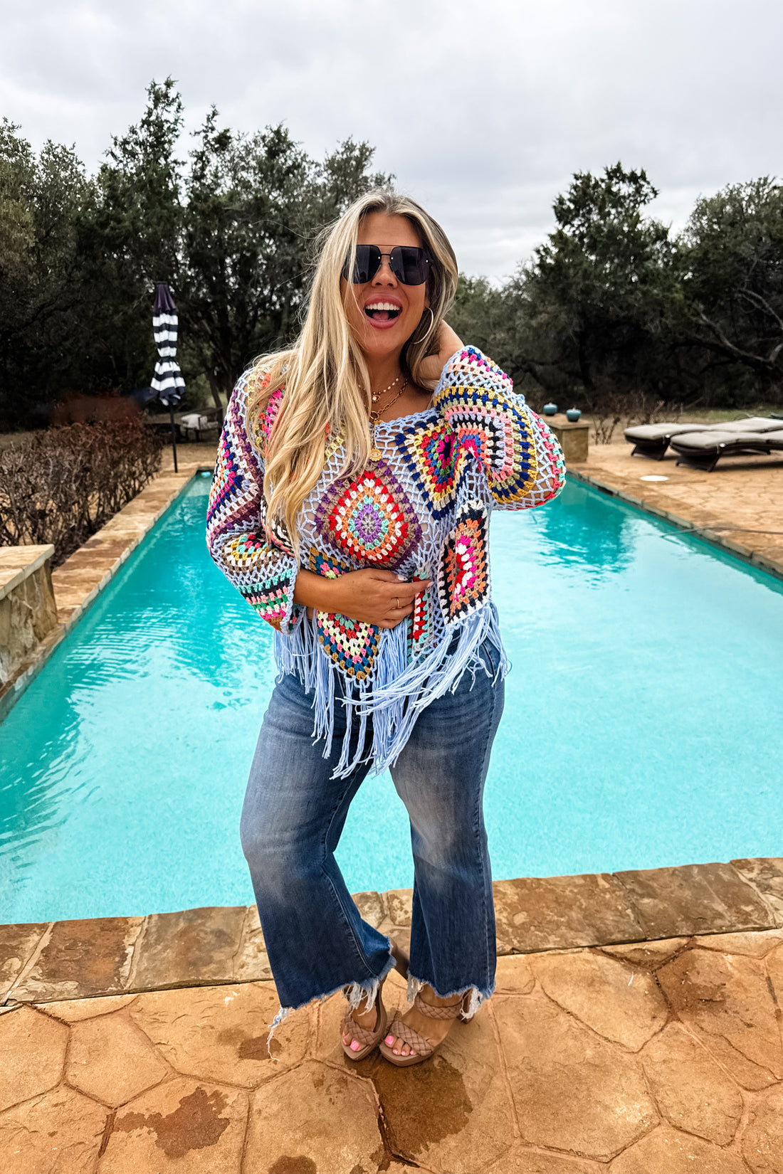 PREORDER- BOHO CROCHET KNIT TOPS (5 Colors)