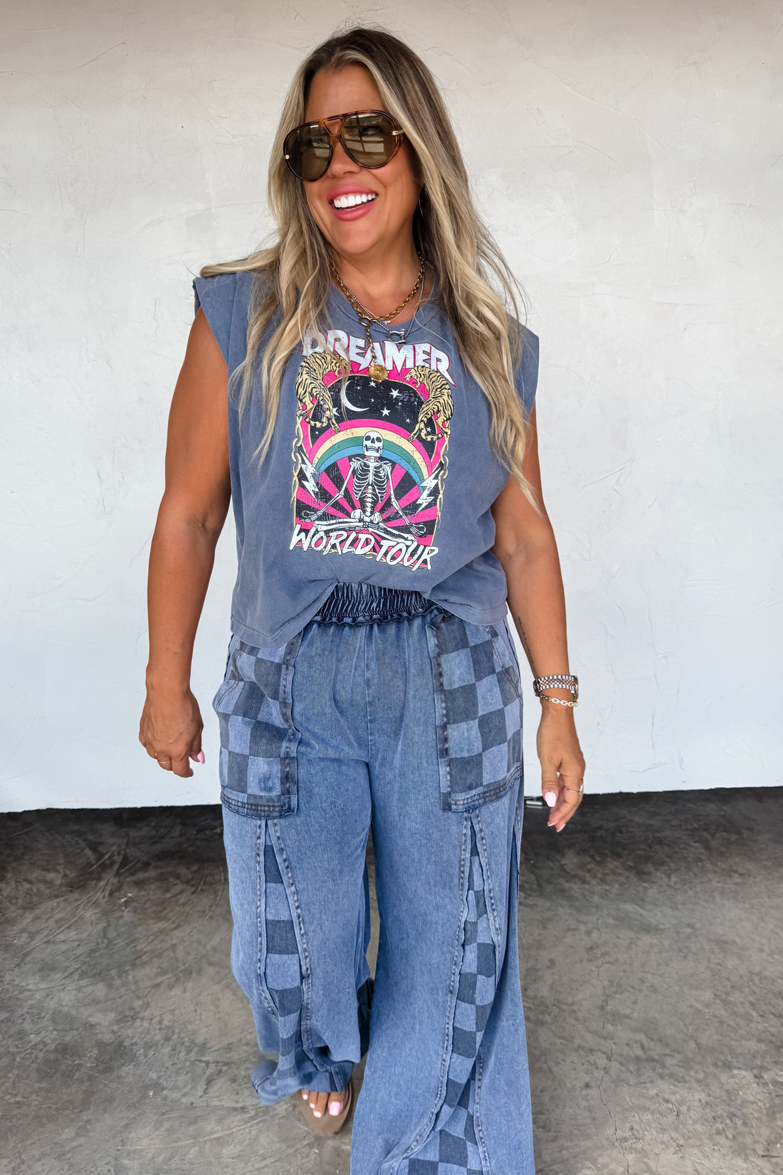 PREORDER- GROOVE ON CHECKER FLARE PANTS