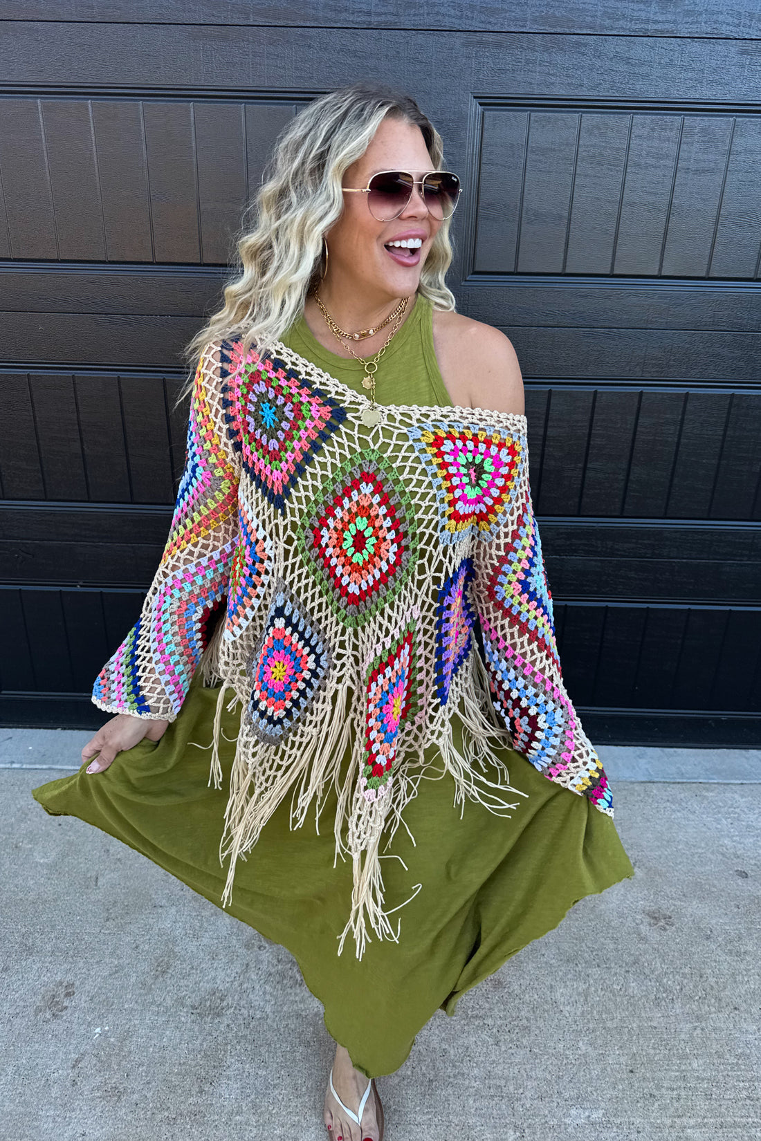 PREORDER- BOHO CROCHET KNIT TOPS (5 Colors)