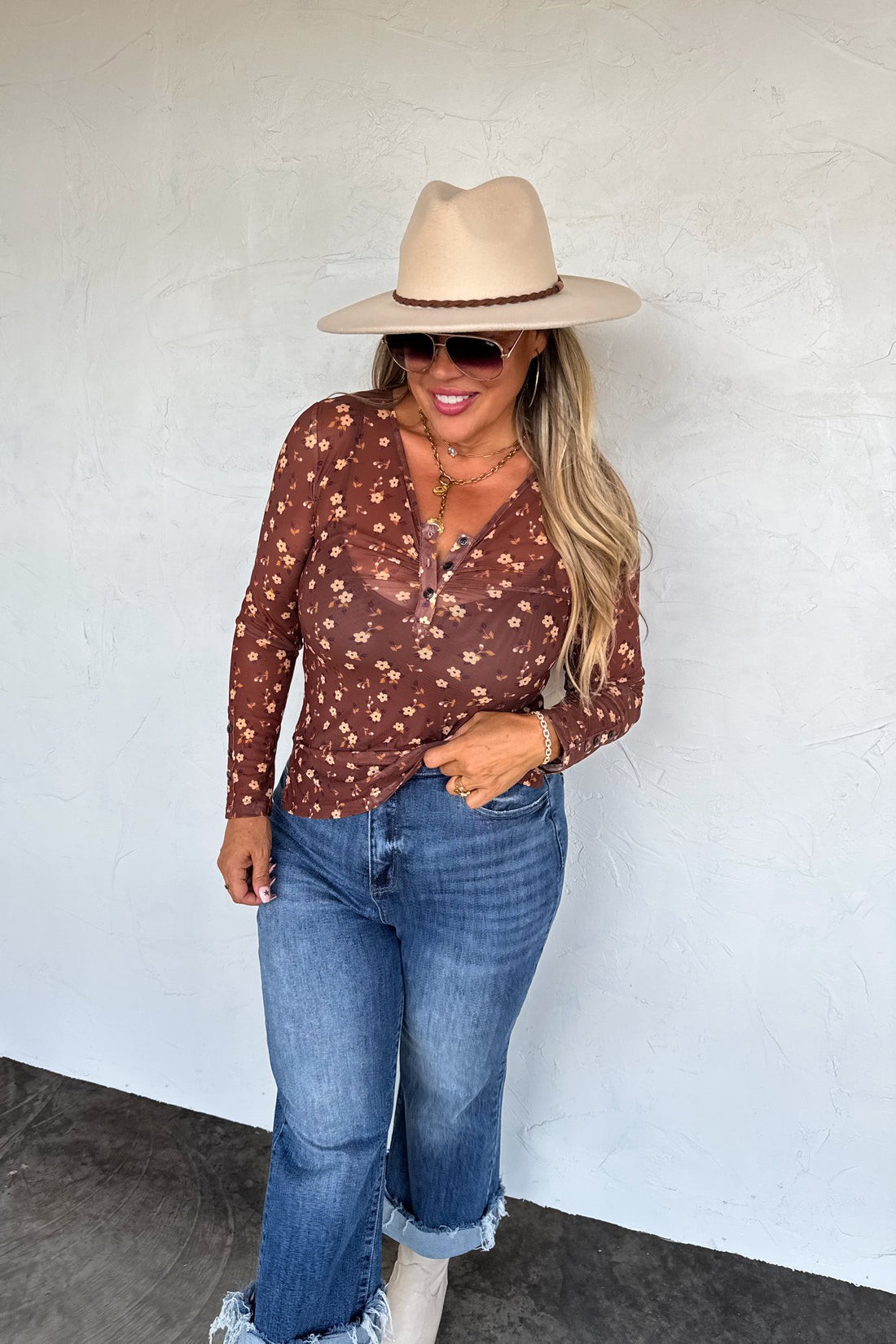 PREORDER- ANNIE VNECK MESH TOP