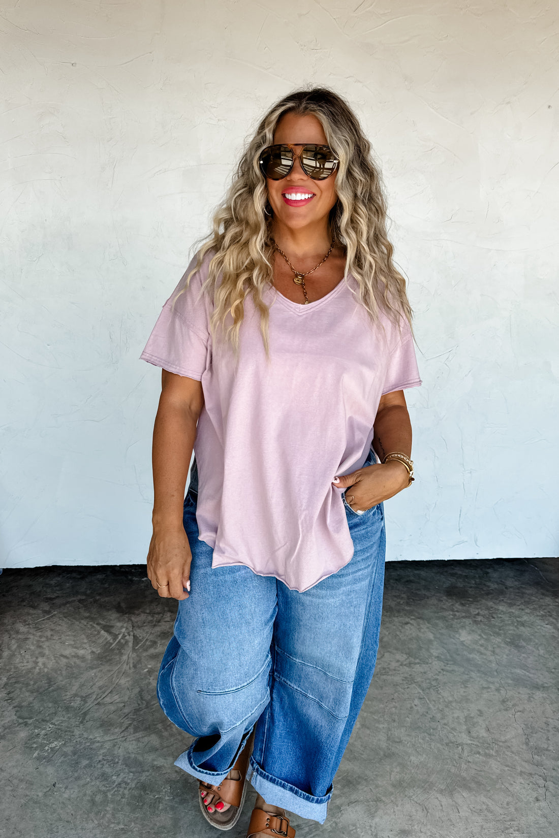 PREORDER- JOEY VNECK WASHED COTTON BOYFRIEND TEE