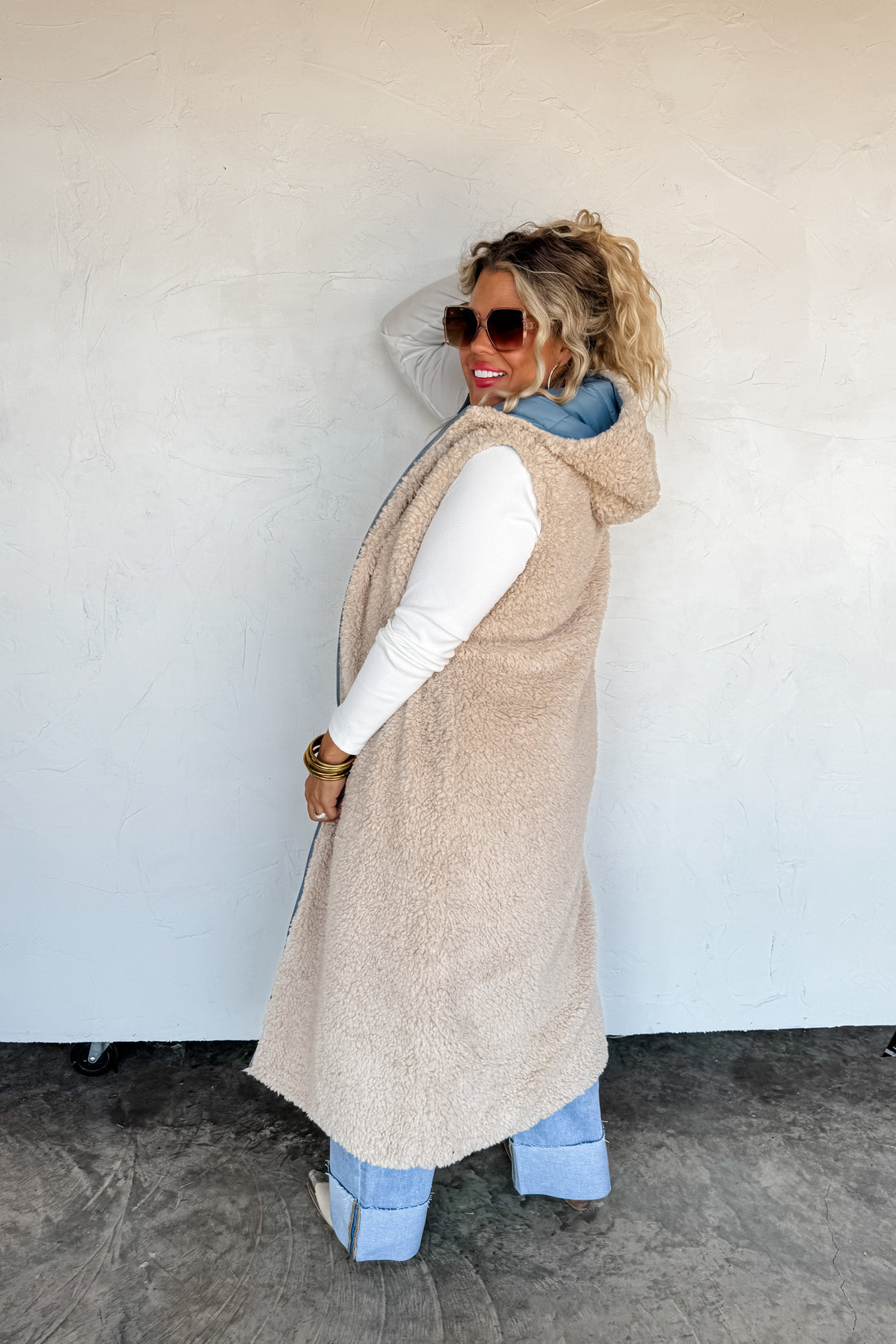 PREORDER- REVERSIBLE SHERPA PUFFER VEST