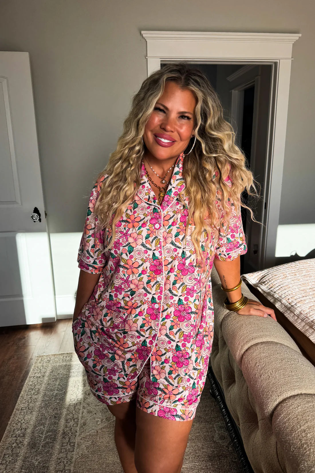 PREORDER- FLORAL AND CHERRIES PJ SET