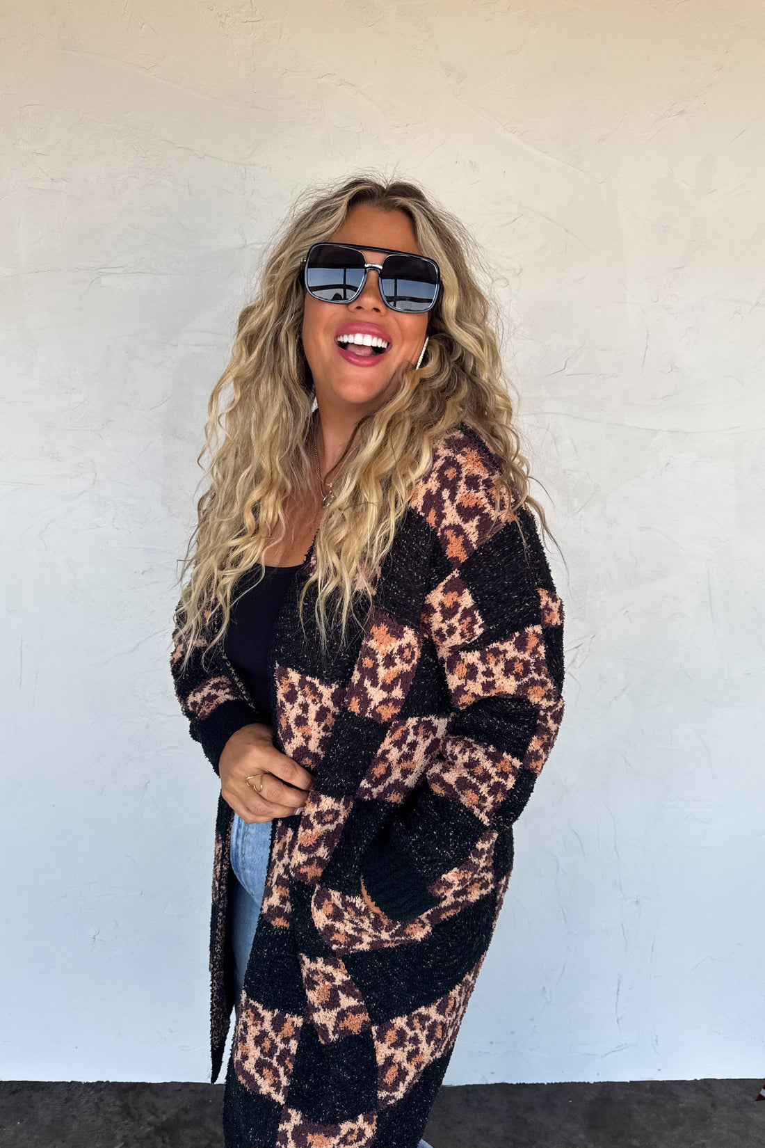 PREORDER- CHECKER CHEETAH CLOUD CARDIGAN