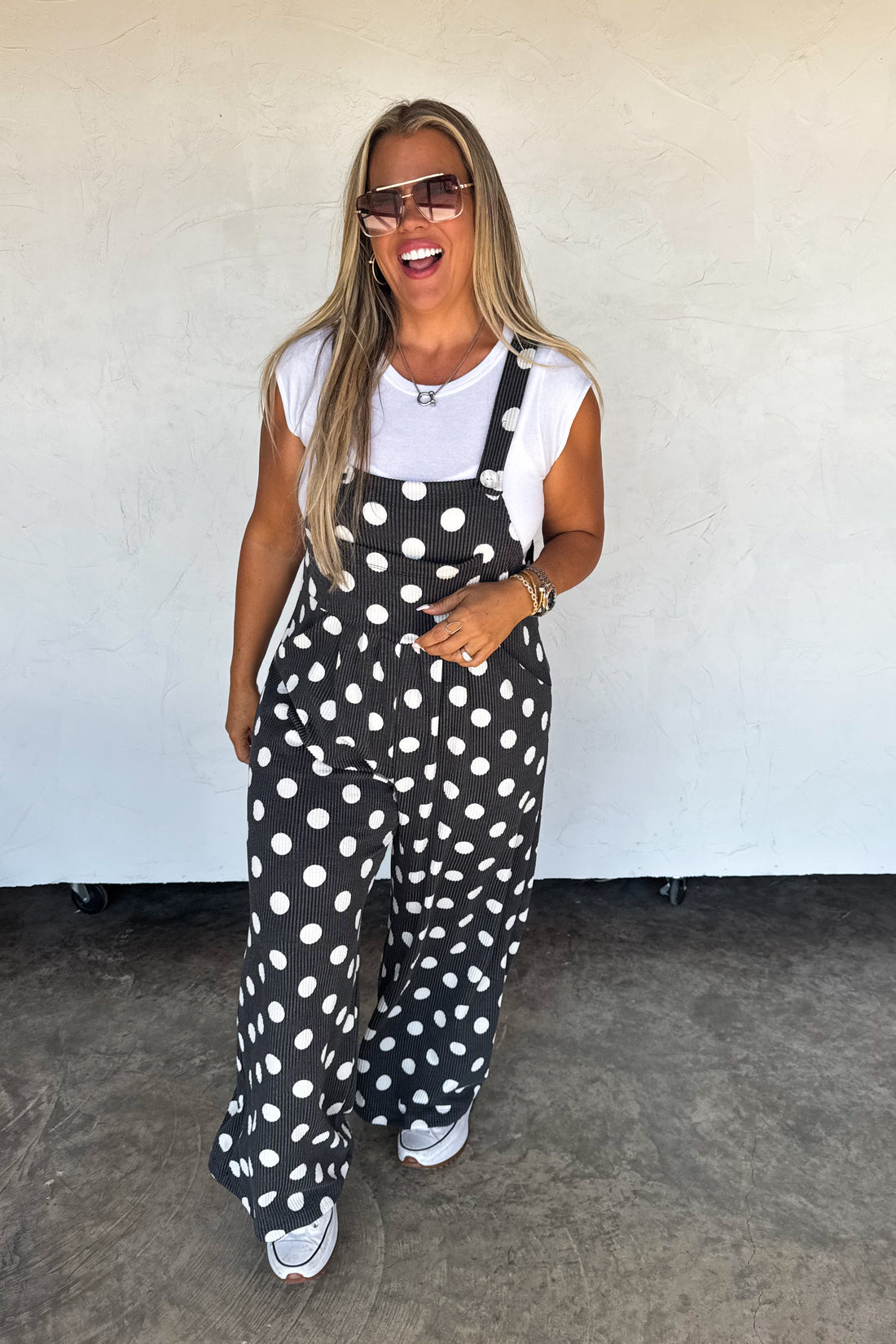PREORDER- POLKA DOT KARLI BOHO OVERALLS (MADE IN USA)
