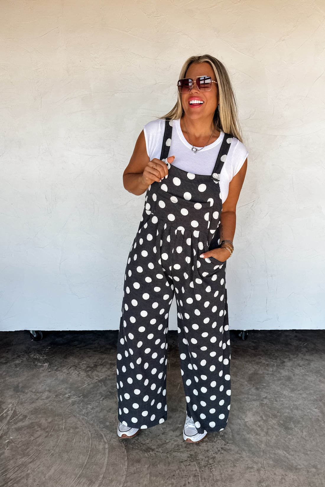 PREORDER- POLKA DOT KARLI BOHO OVERALLS (MADE IN USA)