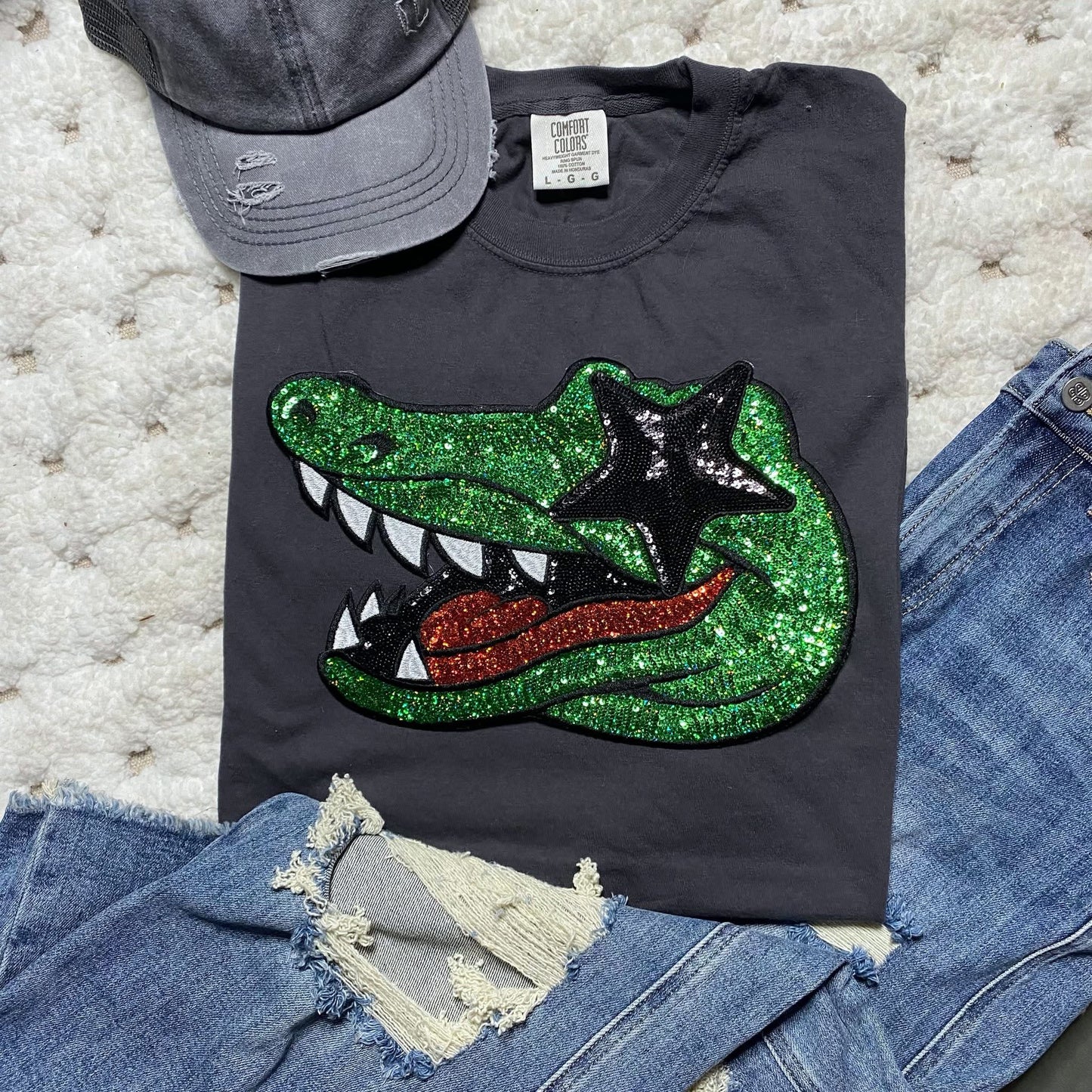 Sequin Gator with Starry Eyes Tee