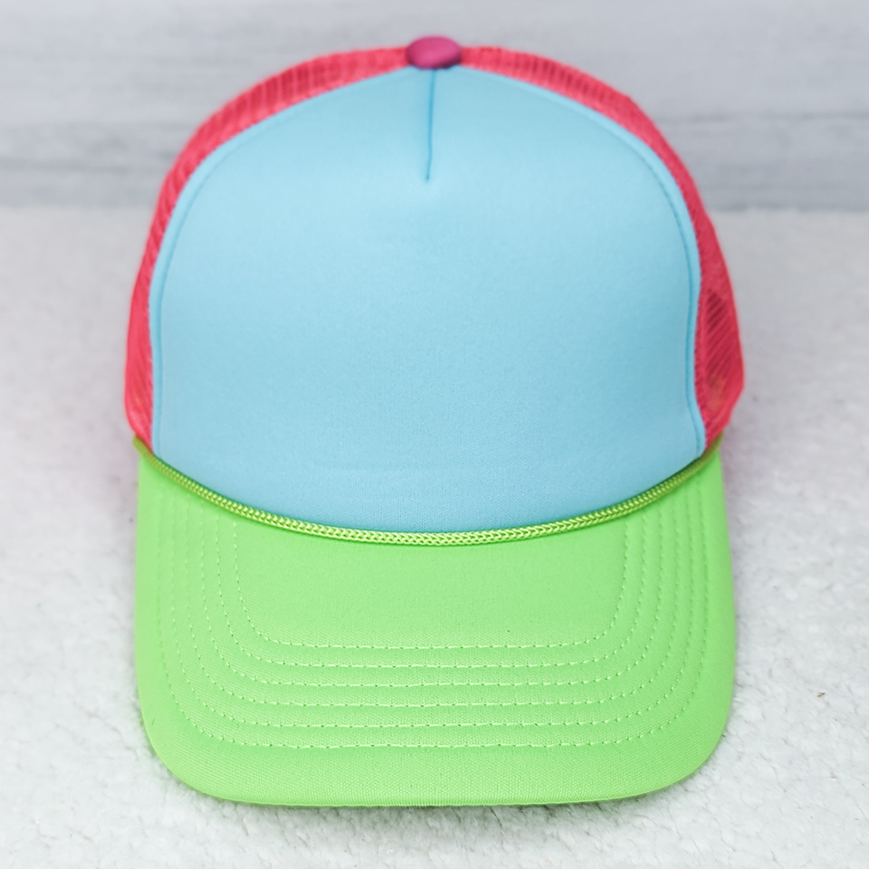 Green Billed Tricolor Foam Trucker Hat