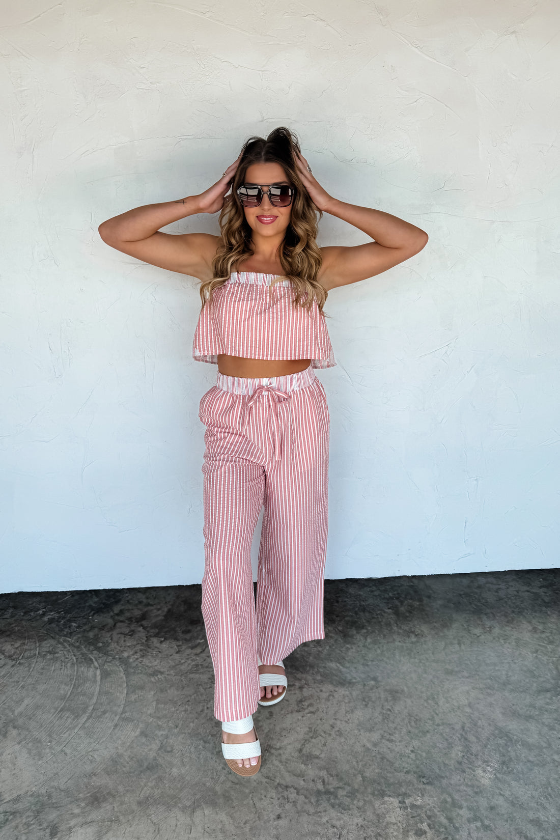 PREORDER- SEERSUCKER PANT SET