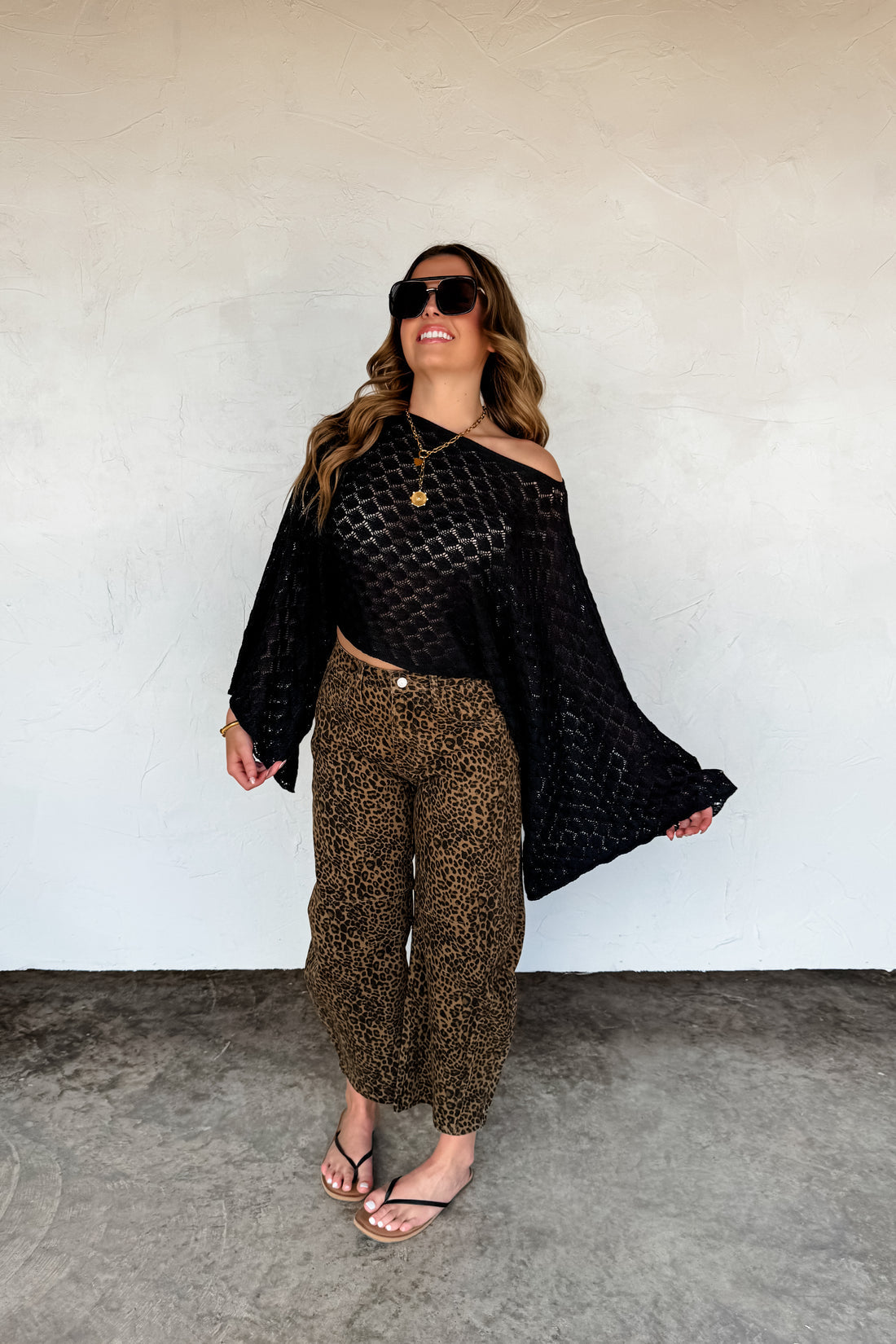 PREORDER- BEX CHEETAH BARREL JEANS (STRETCHY)