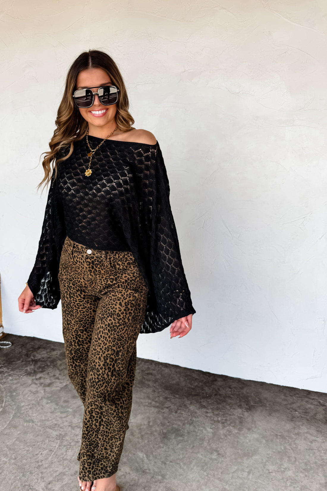 PREORDER- BEX CHEETAH BARREL JEANS (STRETCHY)