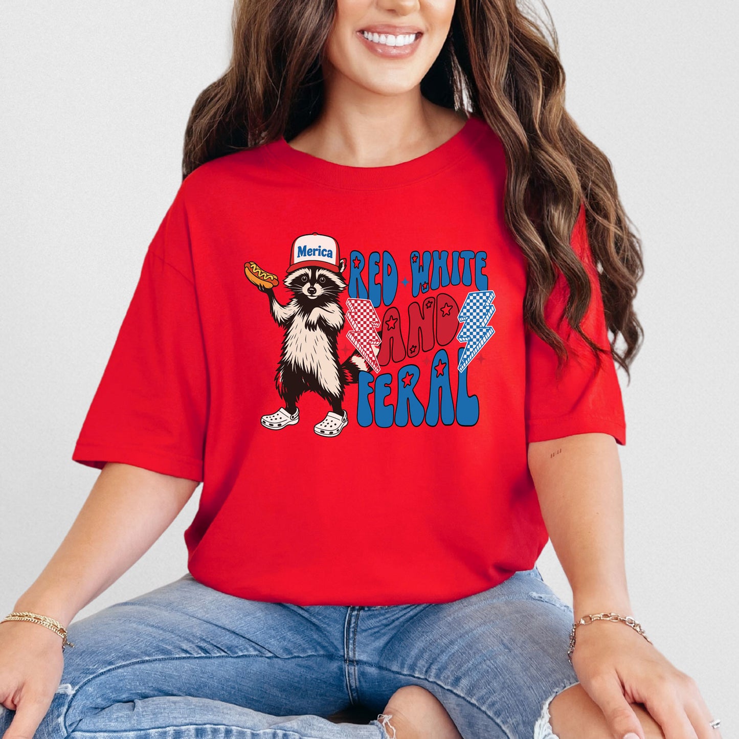 Red White & Feral Tee