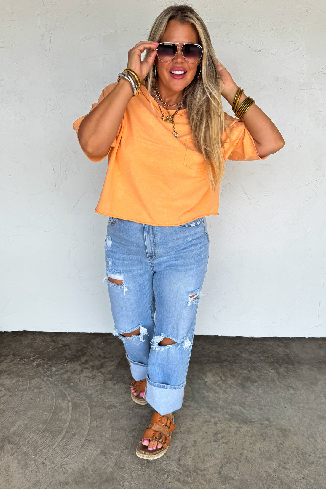 PREORDER- REGAN RAW HEM TEE
