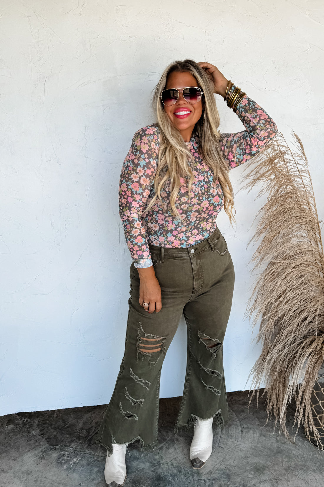 PREORDER- BOOTS & BLOOMS COLLECTION MESH TOPS