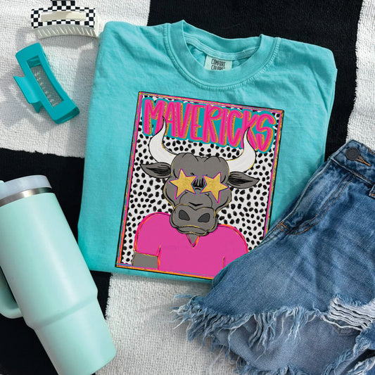 Mavericks Bull Colorful Mascot Tee