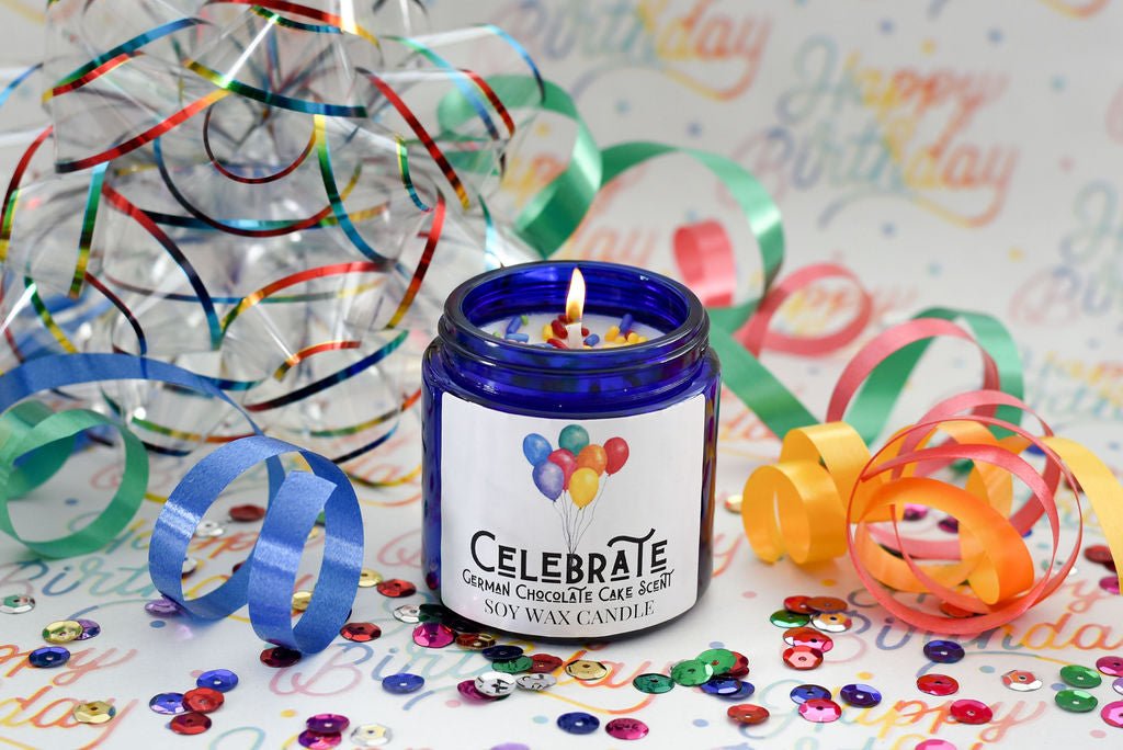Celebrate - 25 Hour Burn Time Soy Wax Candles - Oily BlendsCelebrate - 25 Hour Burn Time Soy Wax Candles