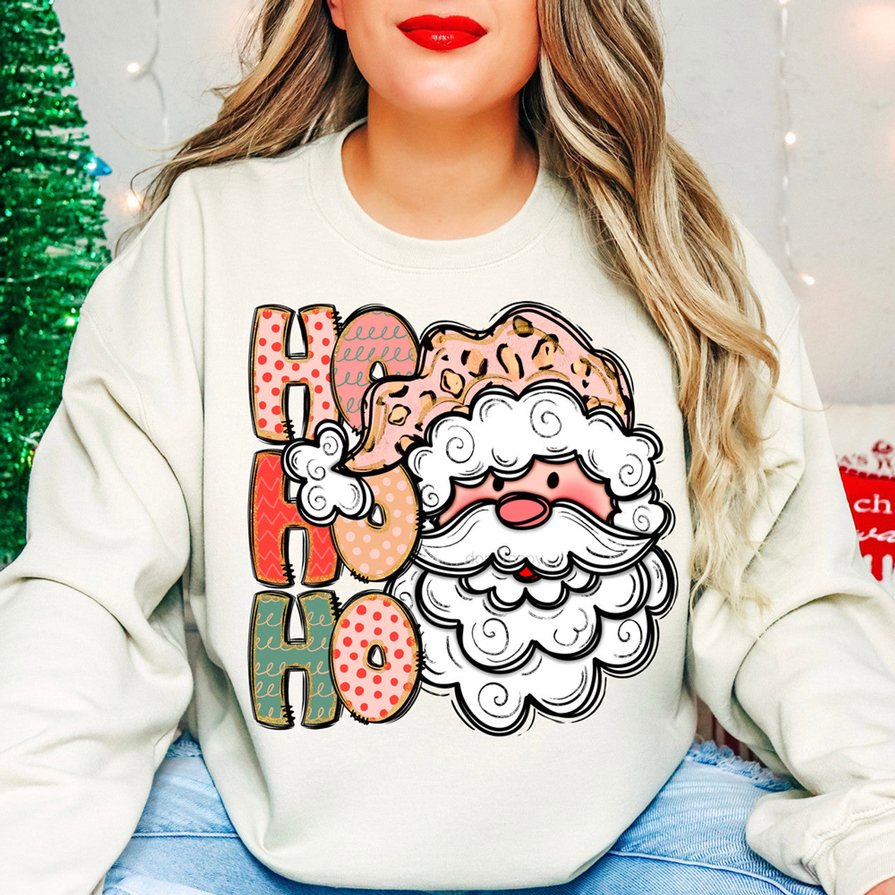 Leopard Santa Ho Ho Ho Sweatshirt