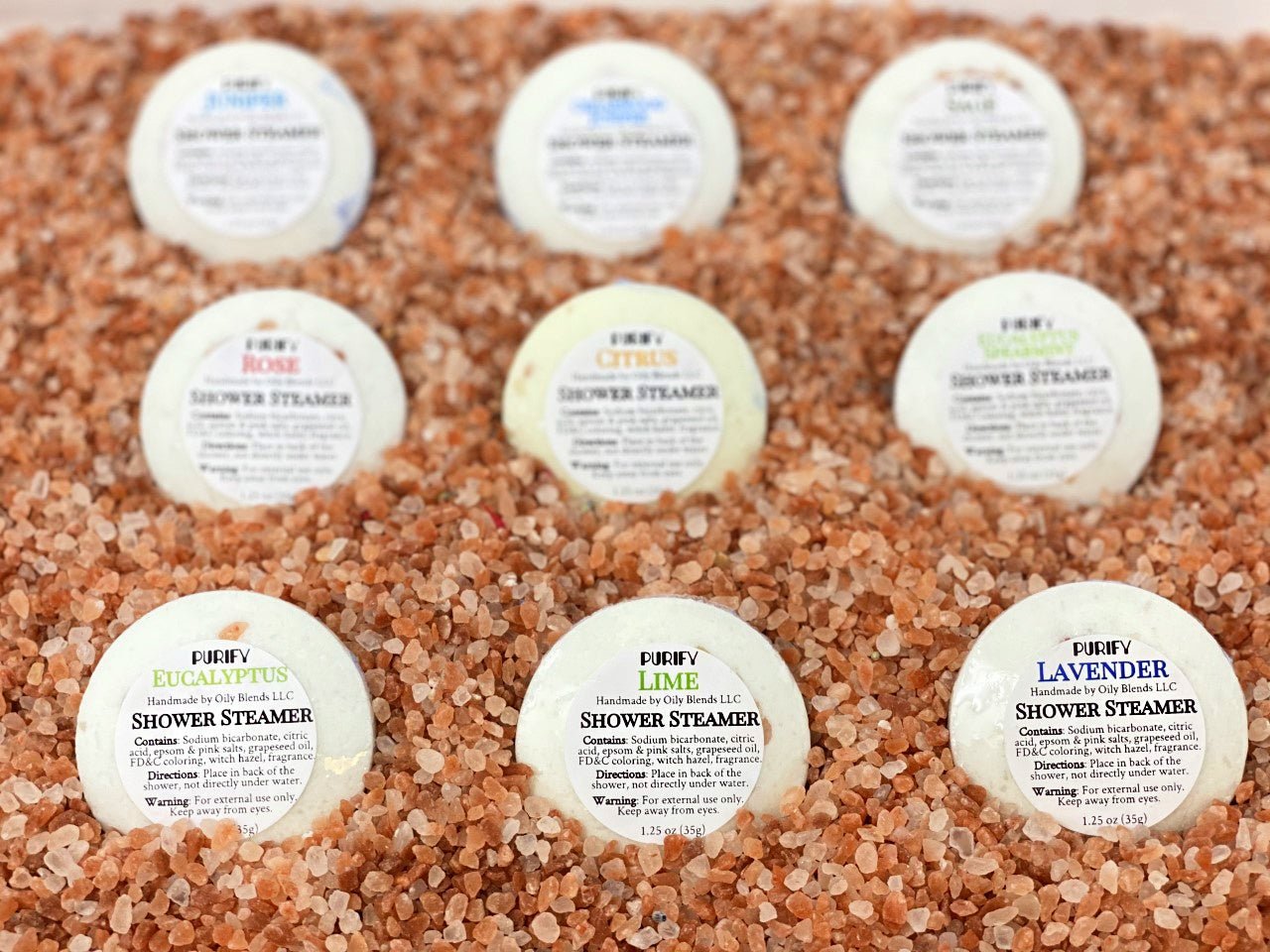 Purify Shower Steamers with Pink Himalayan Salt - Oily BlendsPurify Shower Steamers with Pink Himalayan Salt