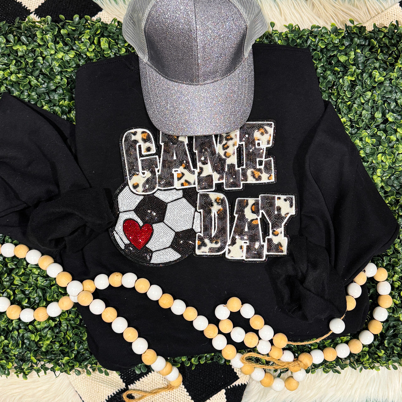 Soccer Leopard & Sequins Sweatshirt/Tee