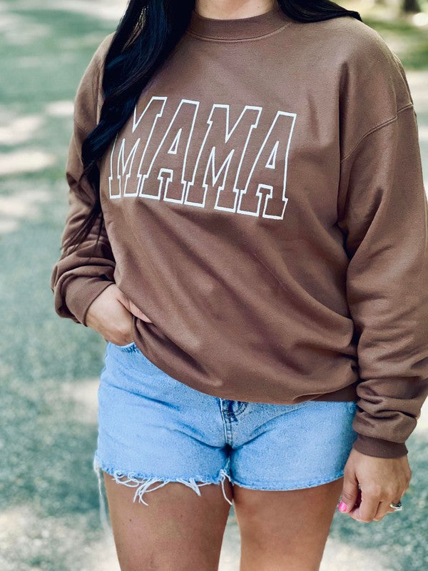 Mama Varsity Tonal Embroidered Sweatshirt