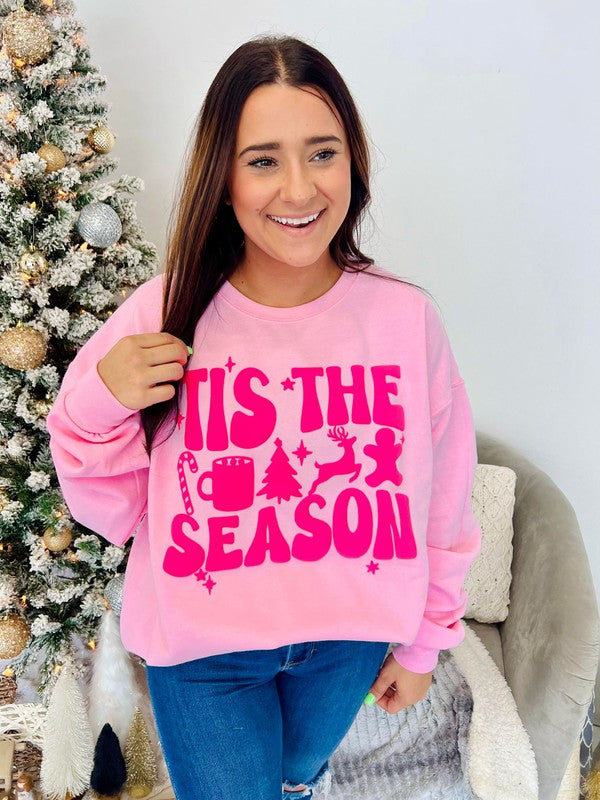 Tis The Season Christmas Favorites Puff Sweatshirt