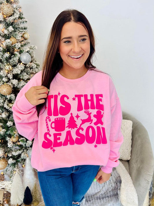 Tis The Season Christmas Favorites Puff Sweatshirt