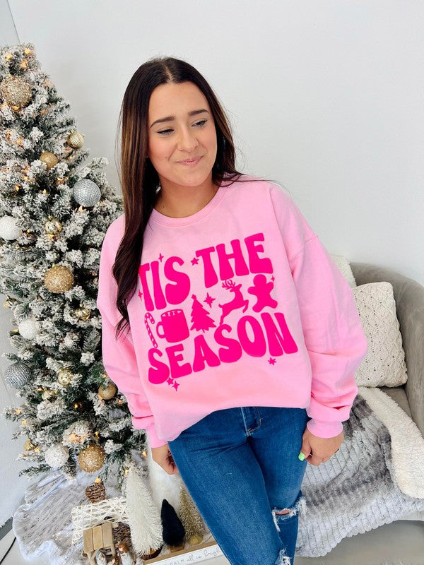 Tis The Season Christmas Favorites Puff Sweatshirt